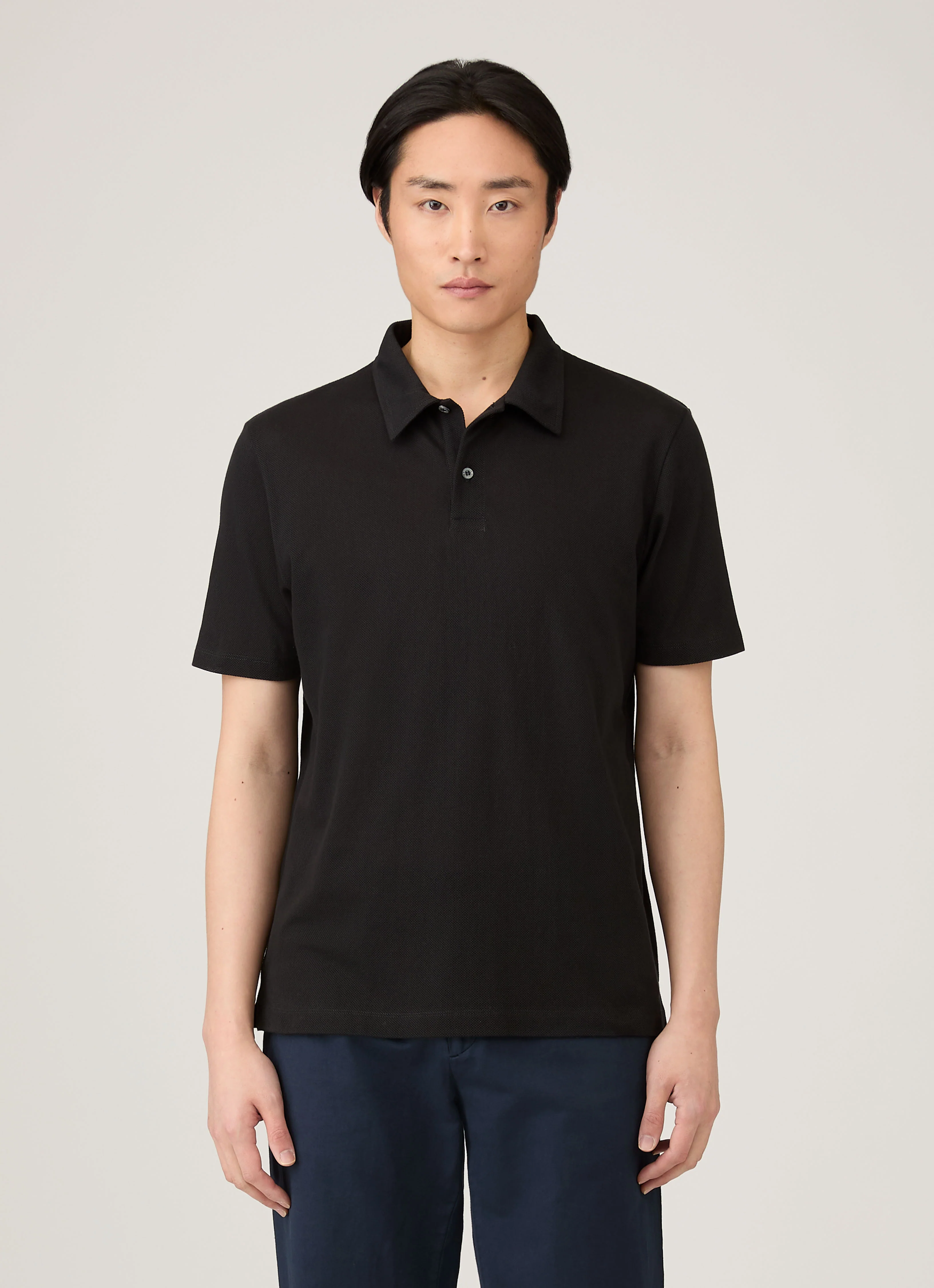 Men's Regular Fit Riviera Polo Shirt in Black - Image 2