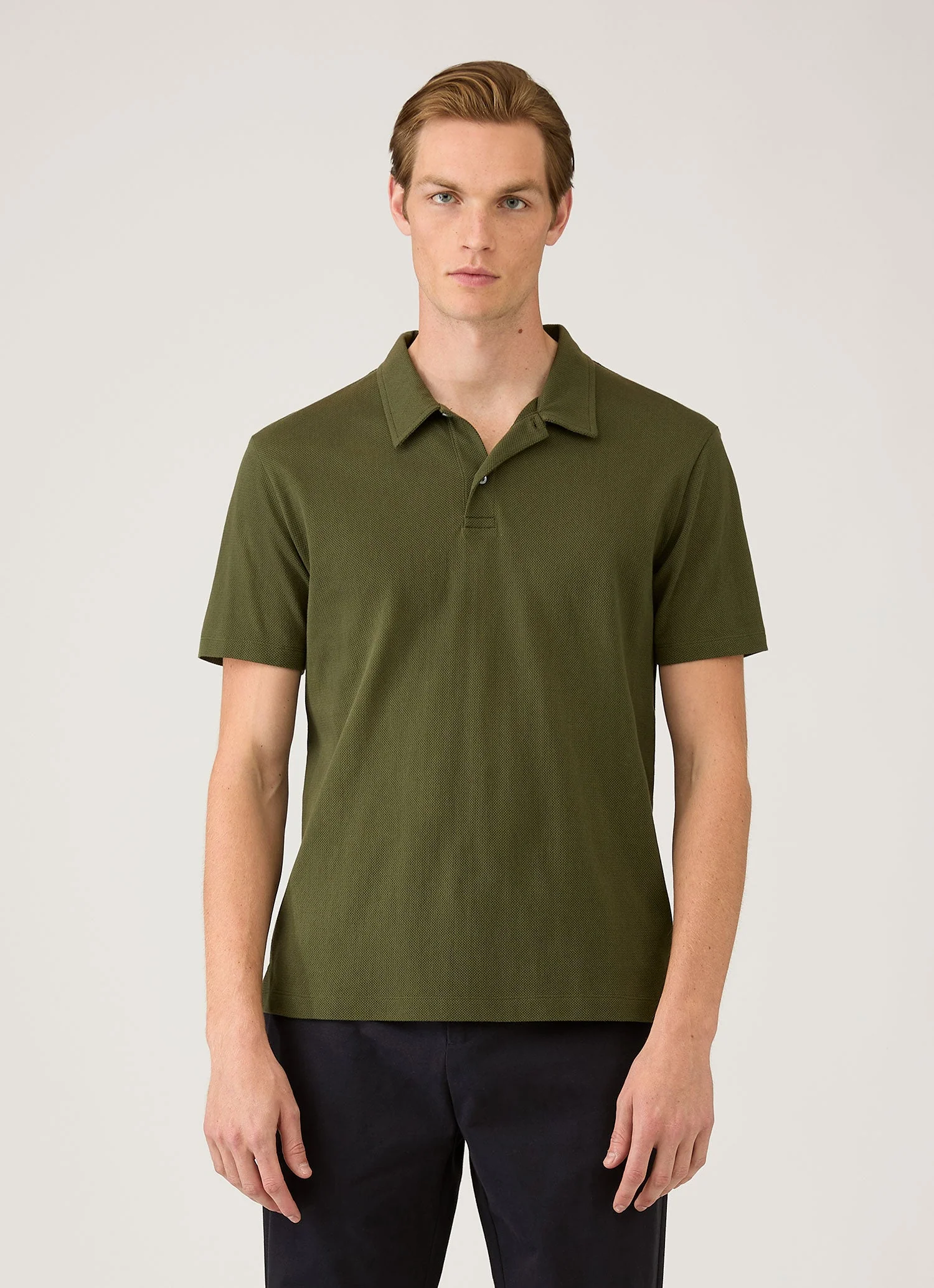 Men's Regular Fit Riviera Polo Shirt in Deep Olive - Image 2