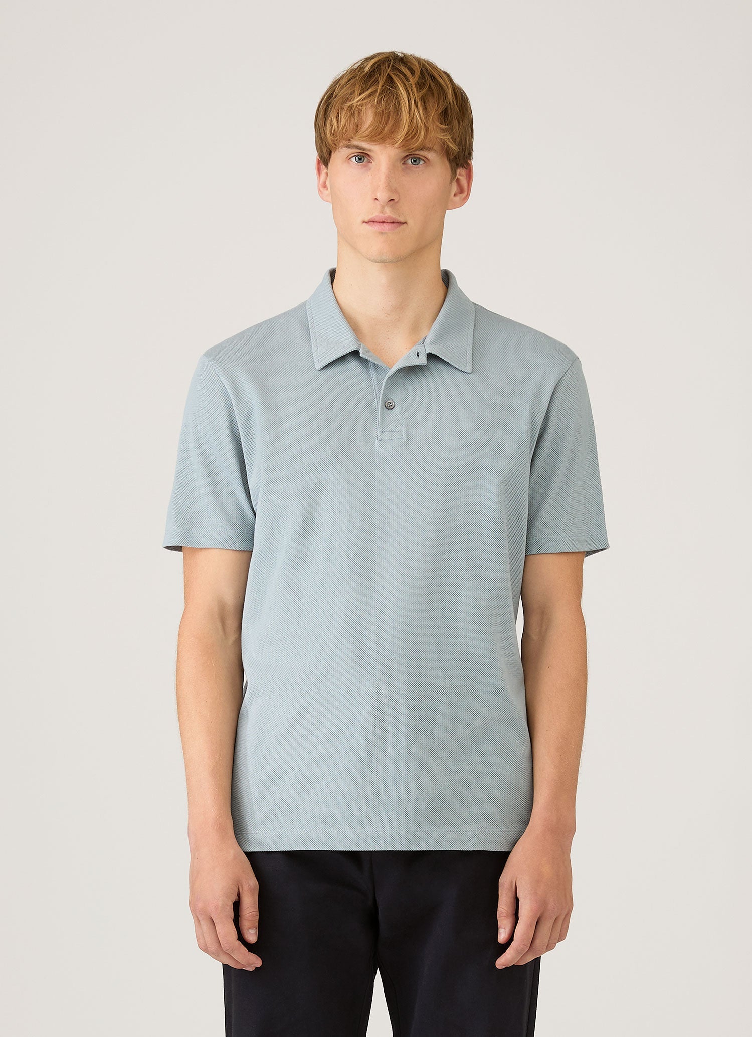 Men's Regular Fit Riviera Polo Shirt in Stone Blue - Image 2