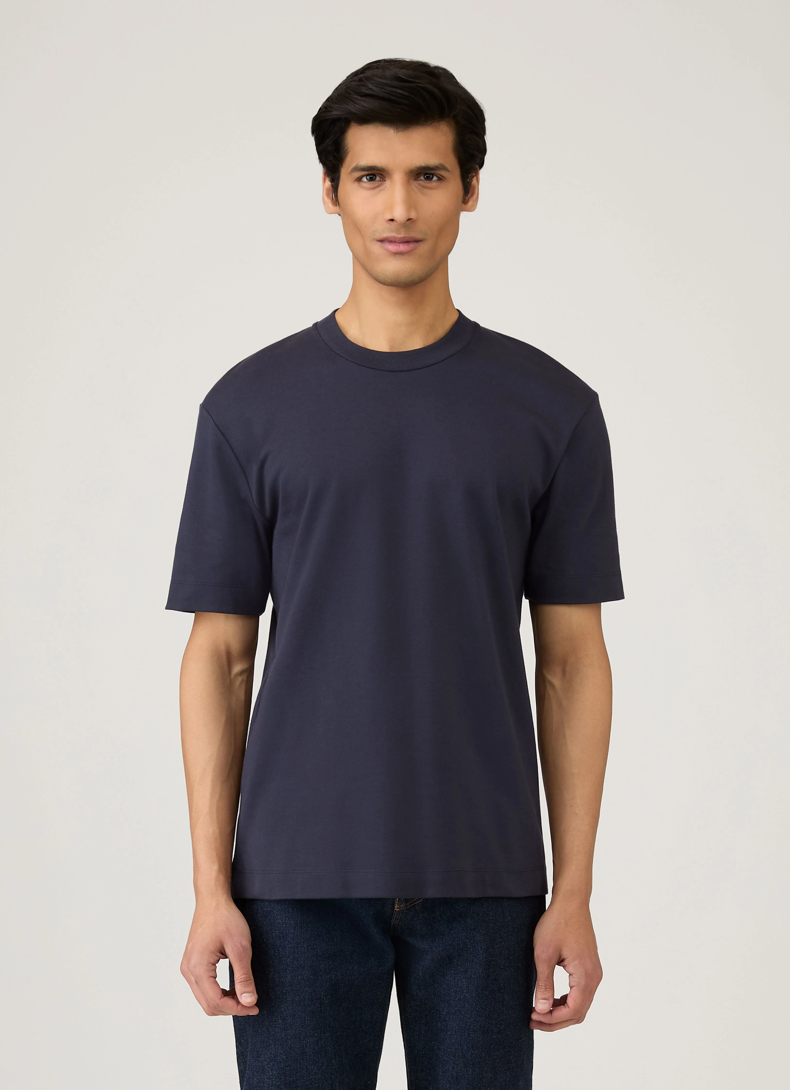 Men's Relaxed Fit Heavyweight T-shirt in Navy - Image 2