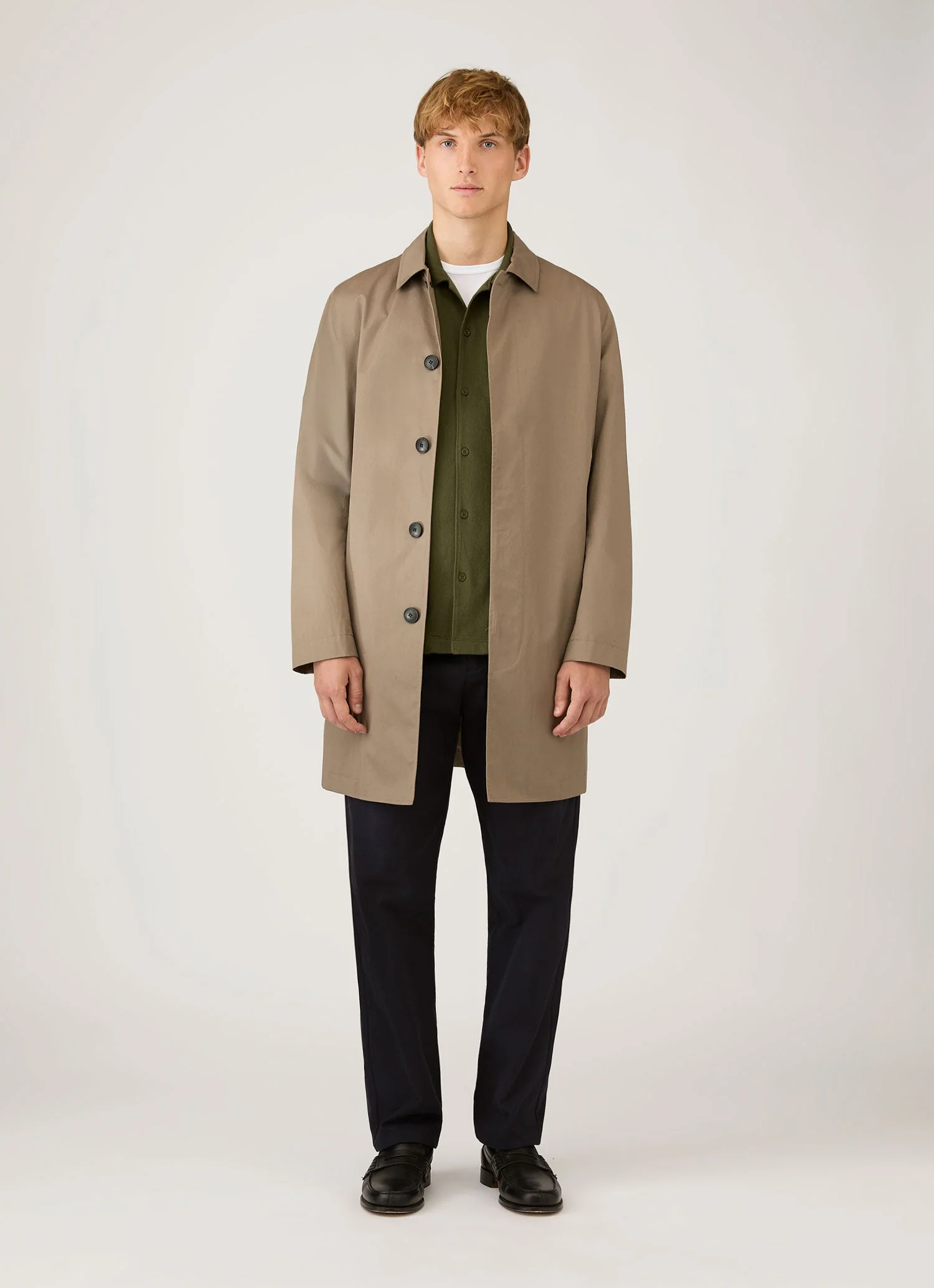 Men's Riviera Camp Collar Shirt in Deep Olive - Image 3