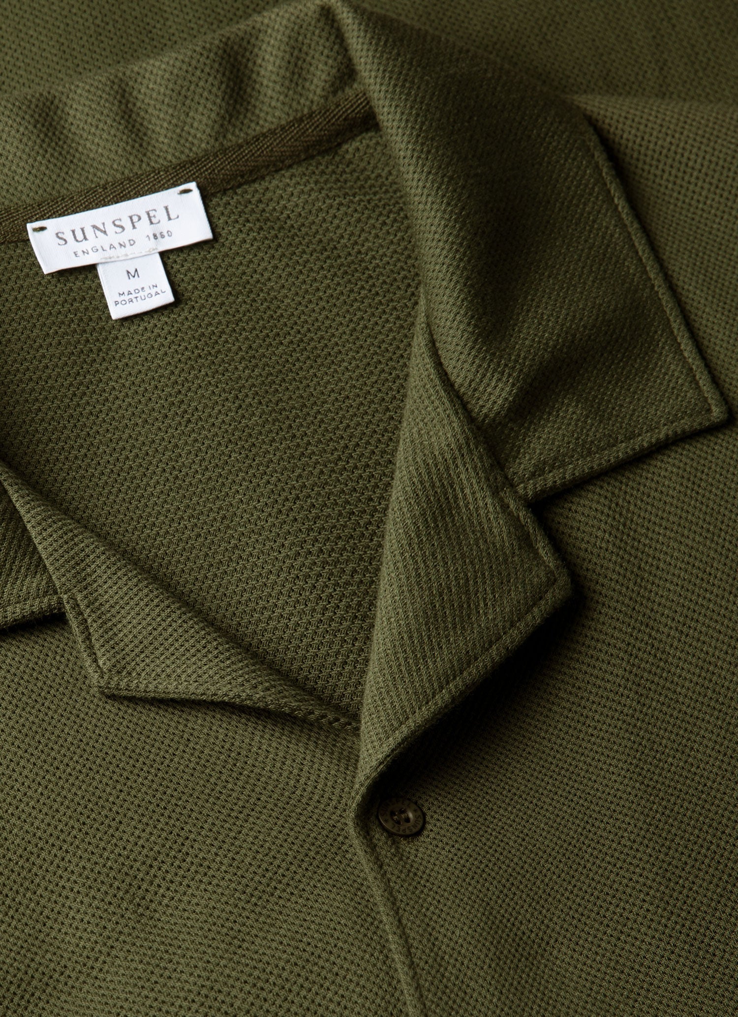 Men's Riviera Camp Collar Shirt in Deep Olive - Image 4