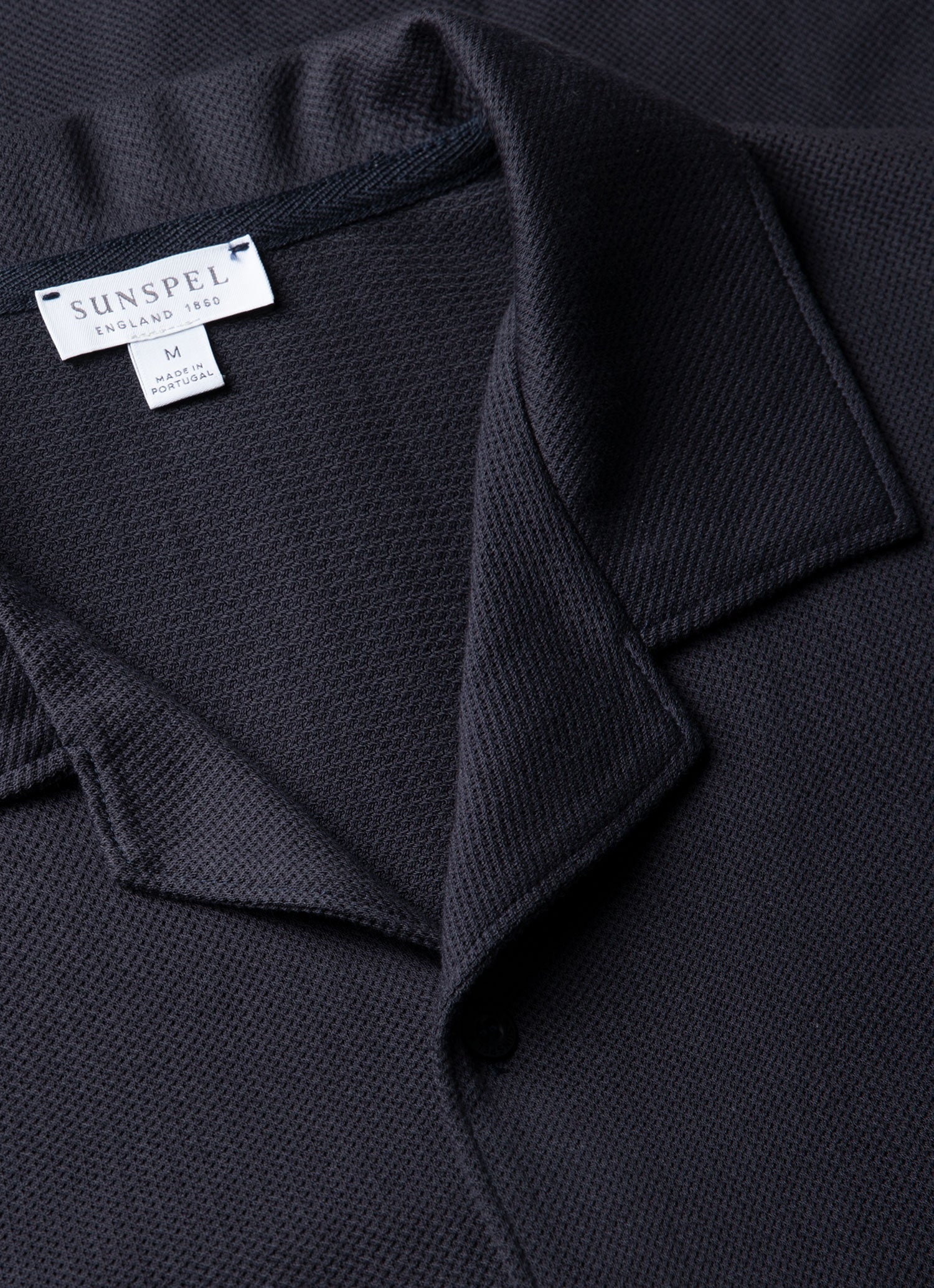 Men's Riviera Camp Collar Shirt in Navy - Image 4