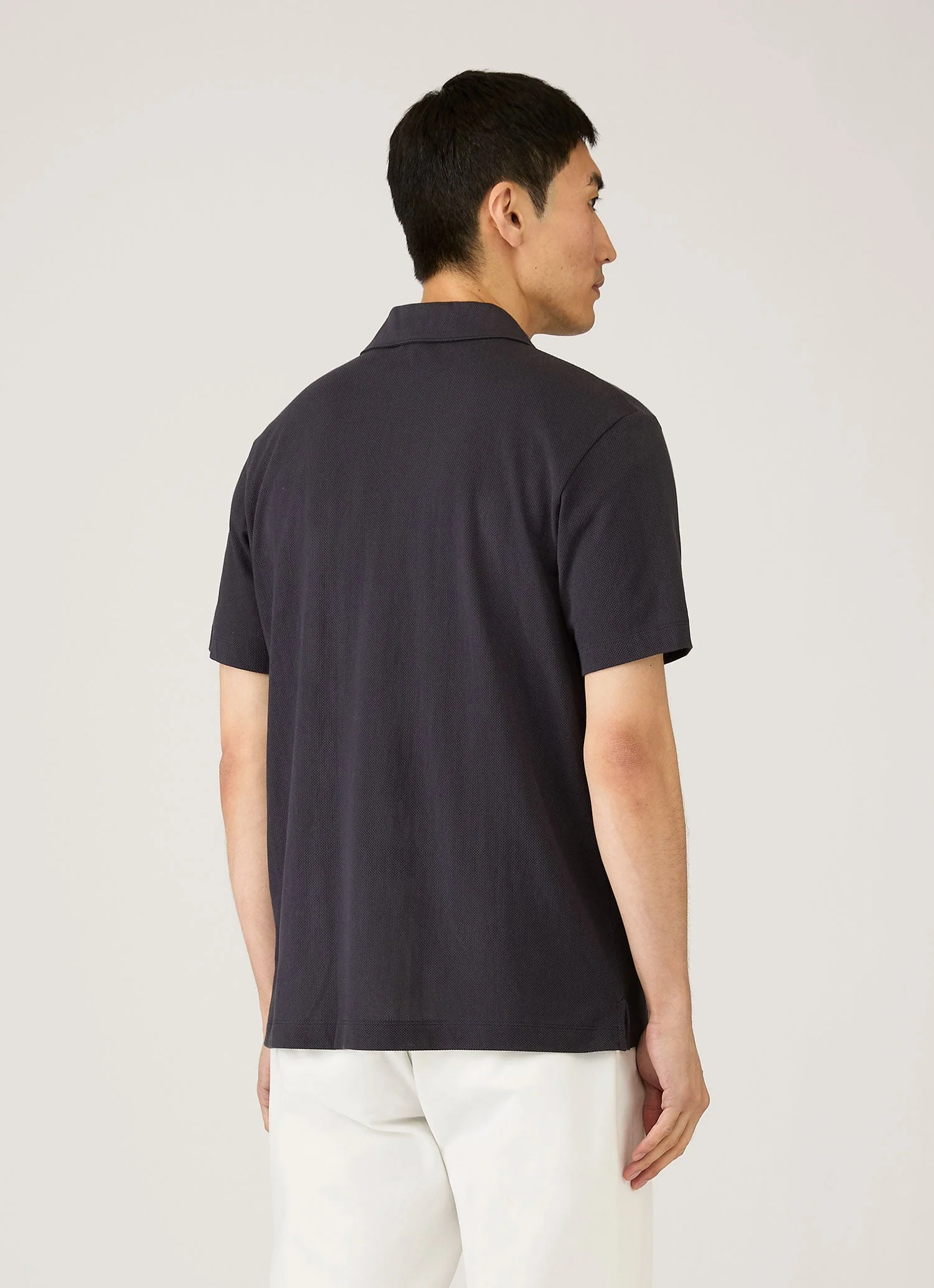 Men's Riviera Camp Collar Shirt in Navy - Image 5