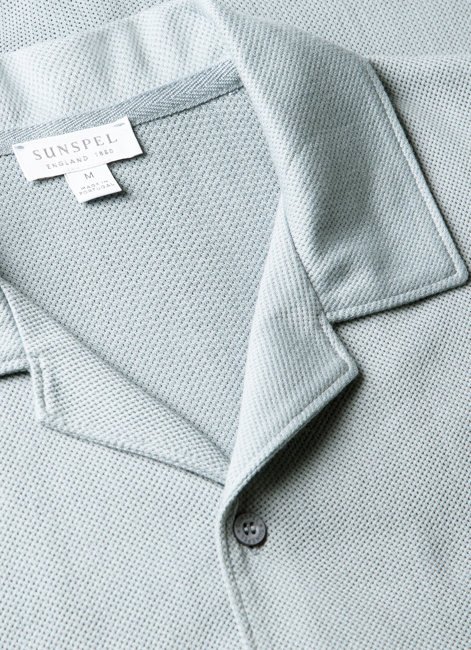 Men's Riviera Camp Collar Shirt in Stone Blue - Image 4