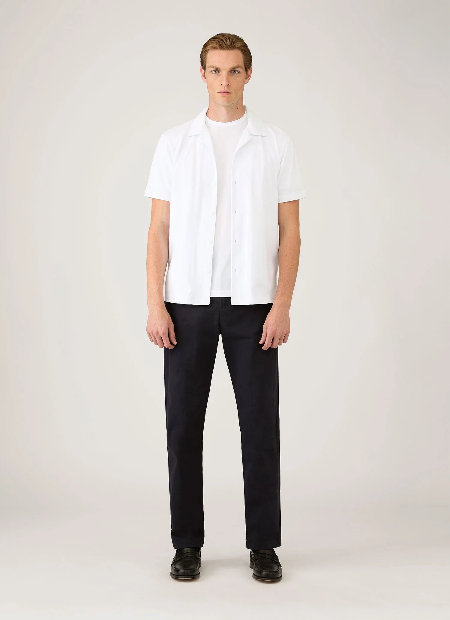 Men's Riviera Camp Collar Shirt in White - Image 3