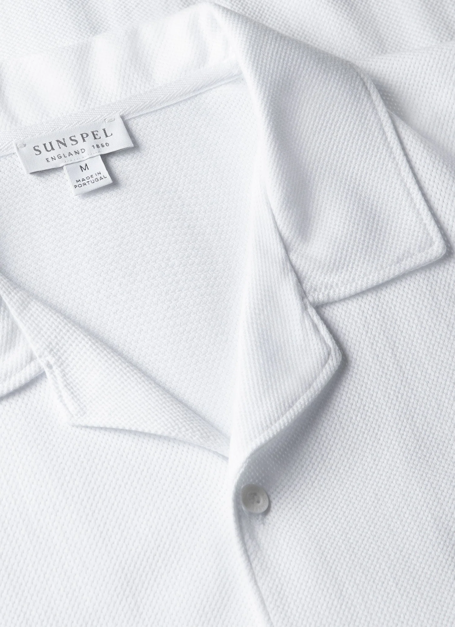 Men's Riviera Camp Collar Shirt in White - Image 4