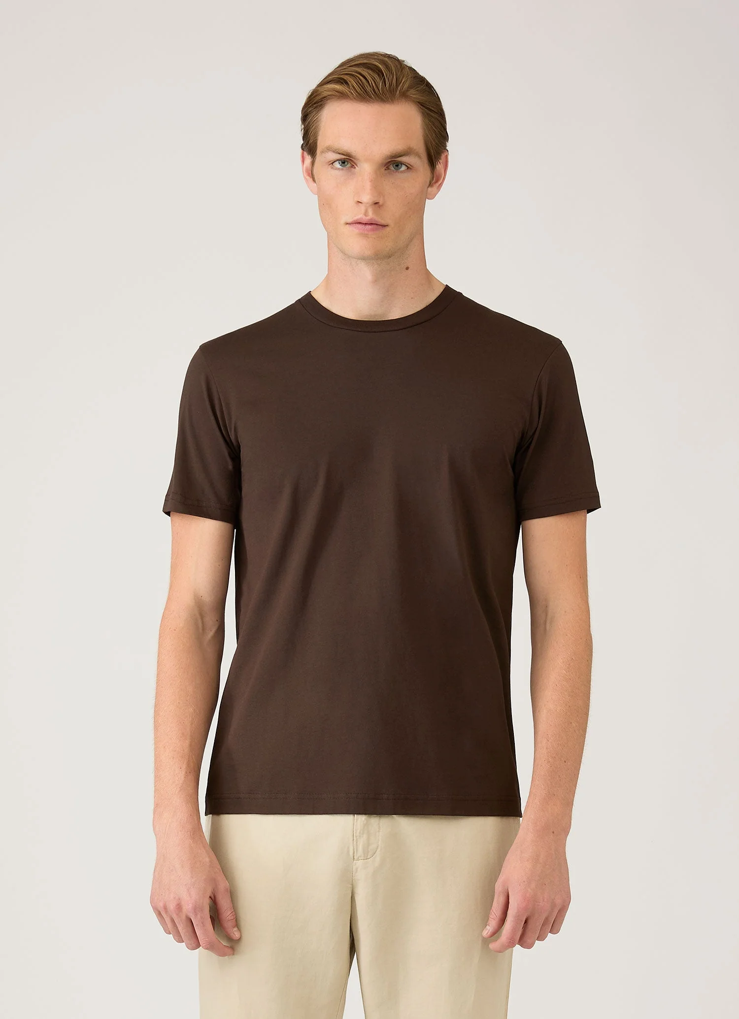 Men's Riviera Midweight T-shirt in Dark Chocolate - Image 2