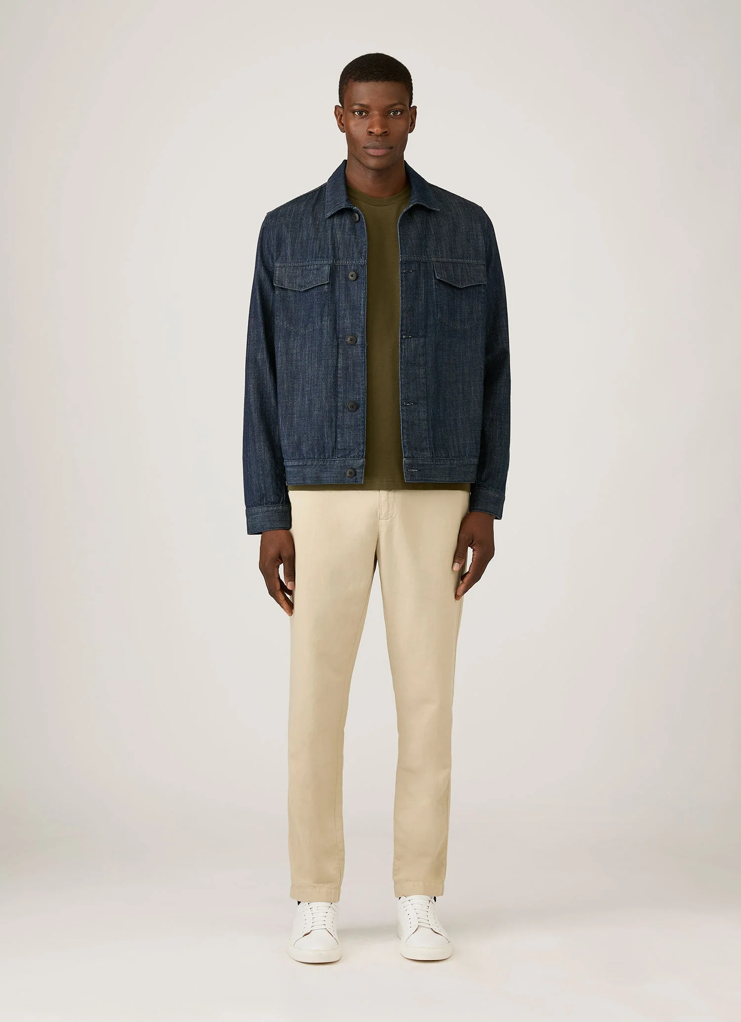 Men's Riviera Midweight T-shirt in Deep Olive - Image 3