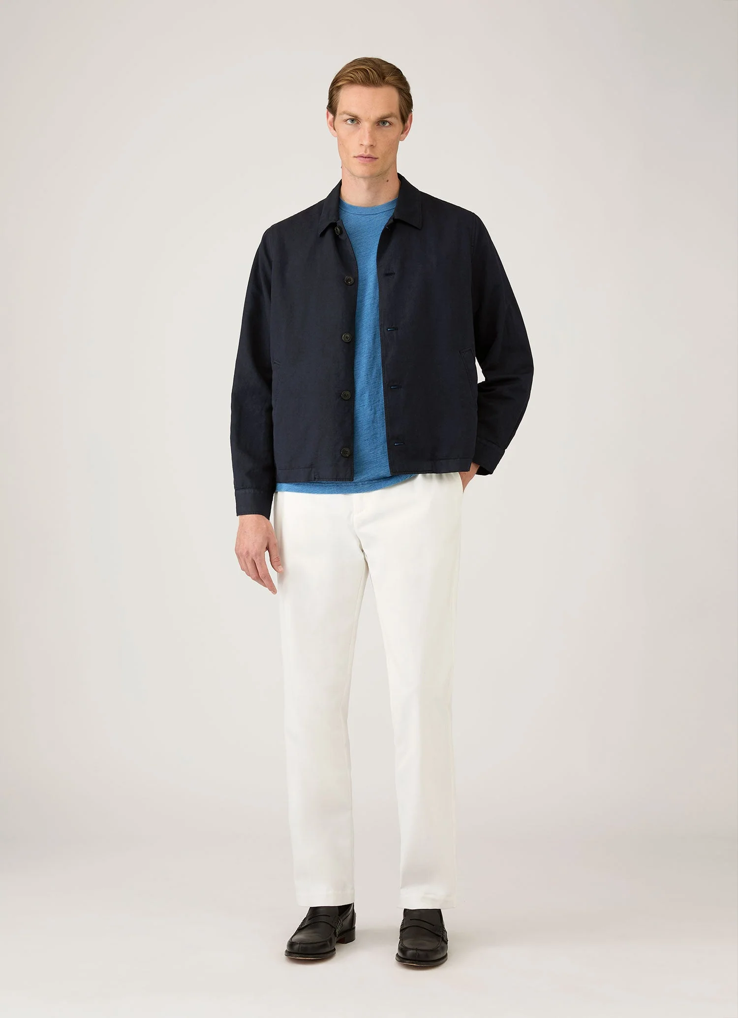 Men's Riviera Midweight T-shirt in Mid Indigo Wash - Image 3
