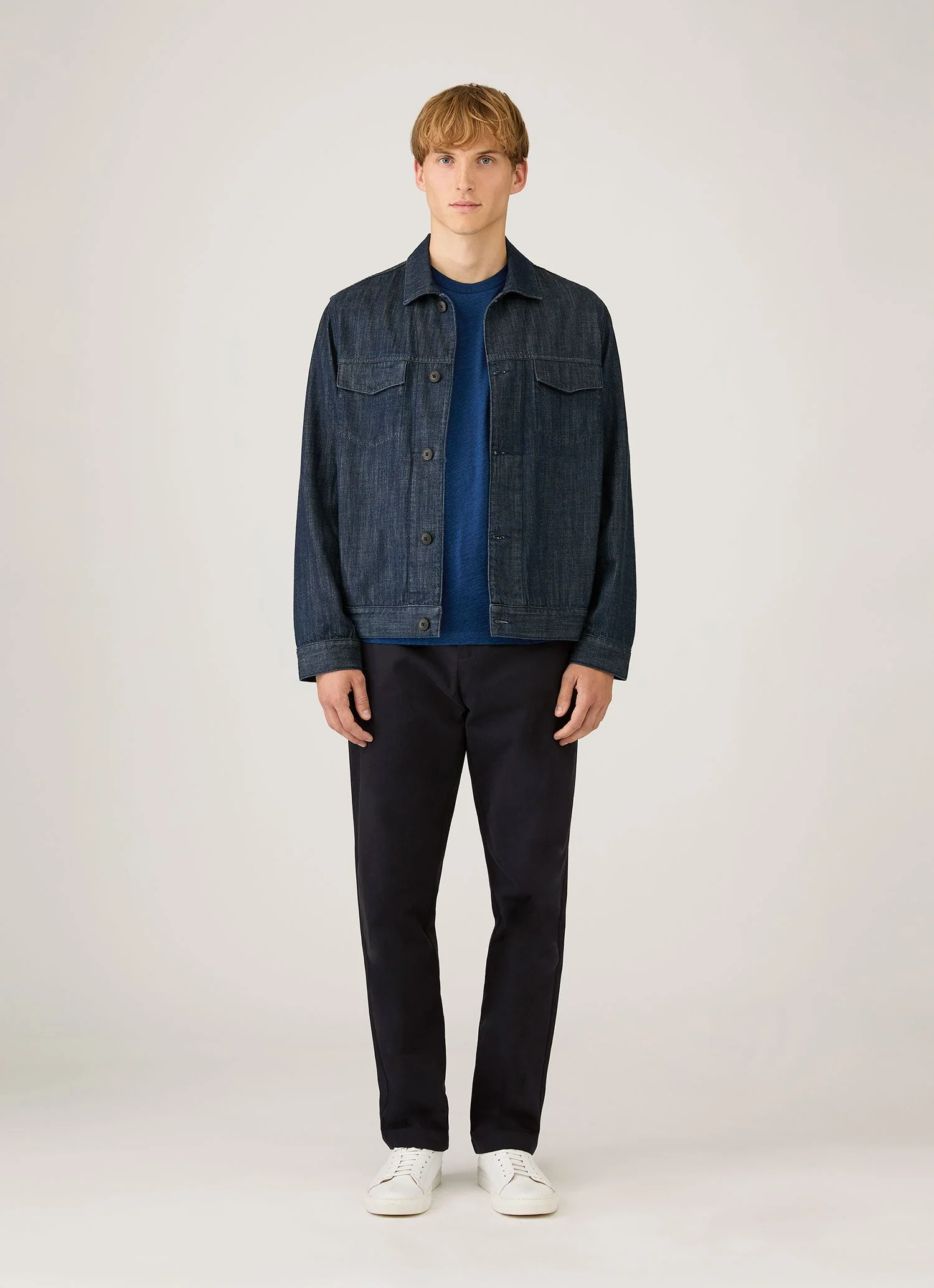 Men's Riviera Midweight T-shirt in Real Indigo - Image 3
