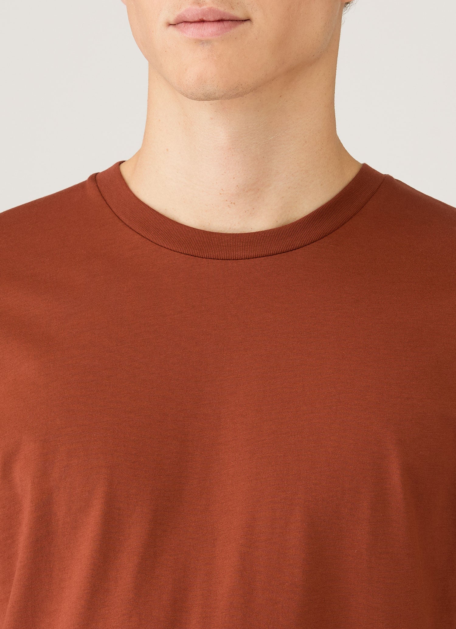 Men's Riviera Midweight T-shirt in Rust - Image 6