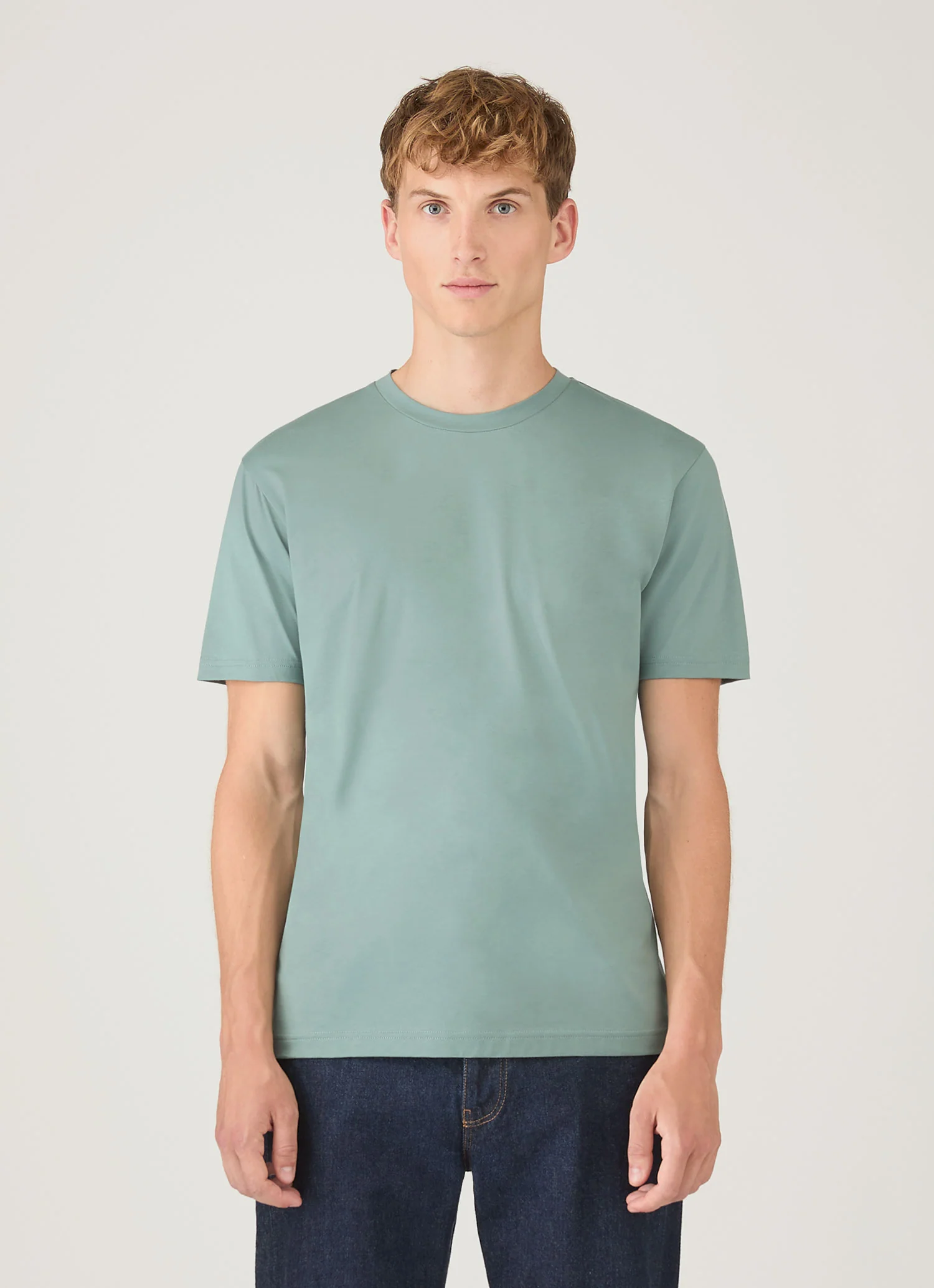Men's Riviera Midweight T-shirt in Steel Green - Image 2