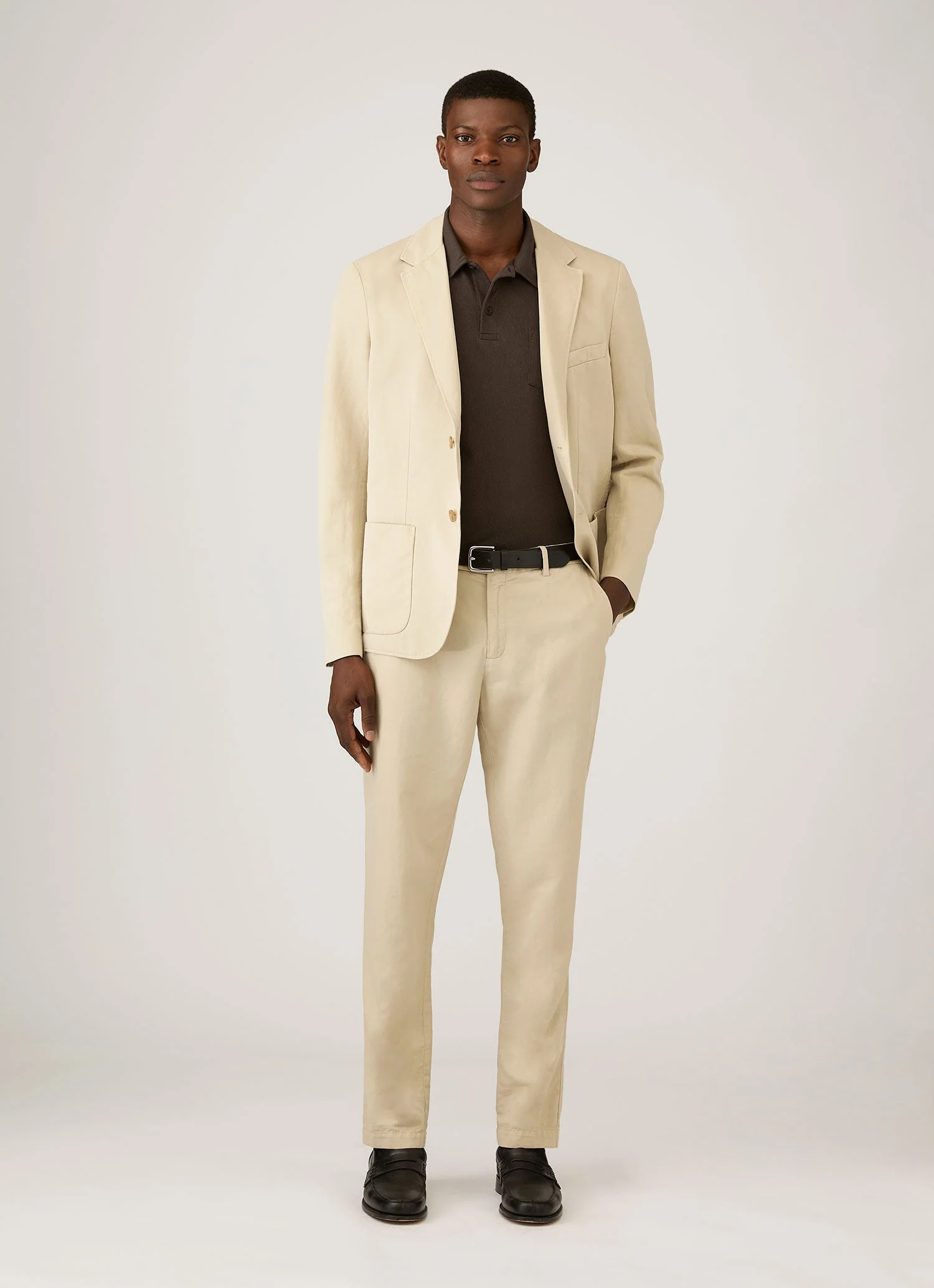 Men's Riviera Polo Shirt in Dark Chocolate - Image 3