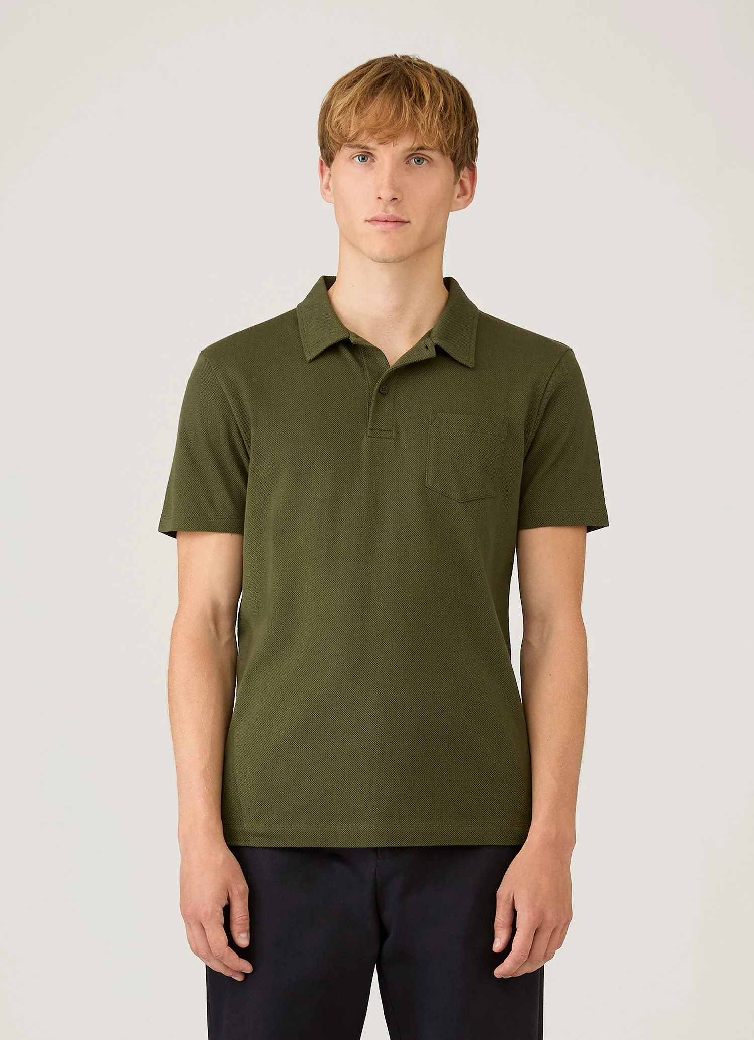 Men's Riviera Polo Shirt in Deep Olive - Image 2