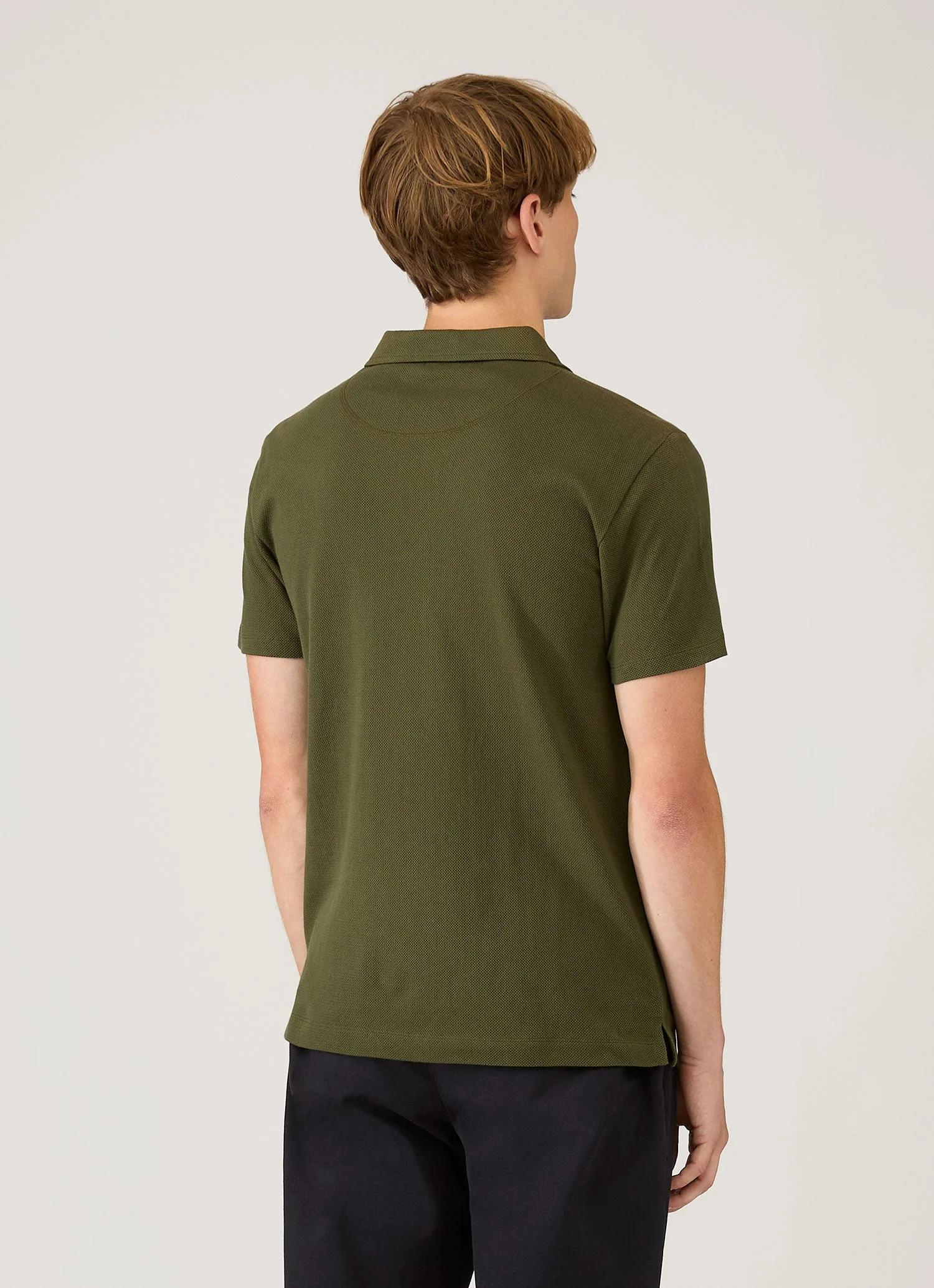 Men's Riviera Polo Shirt in Deep Olive - Image 5