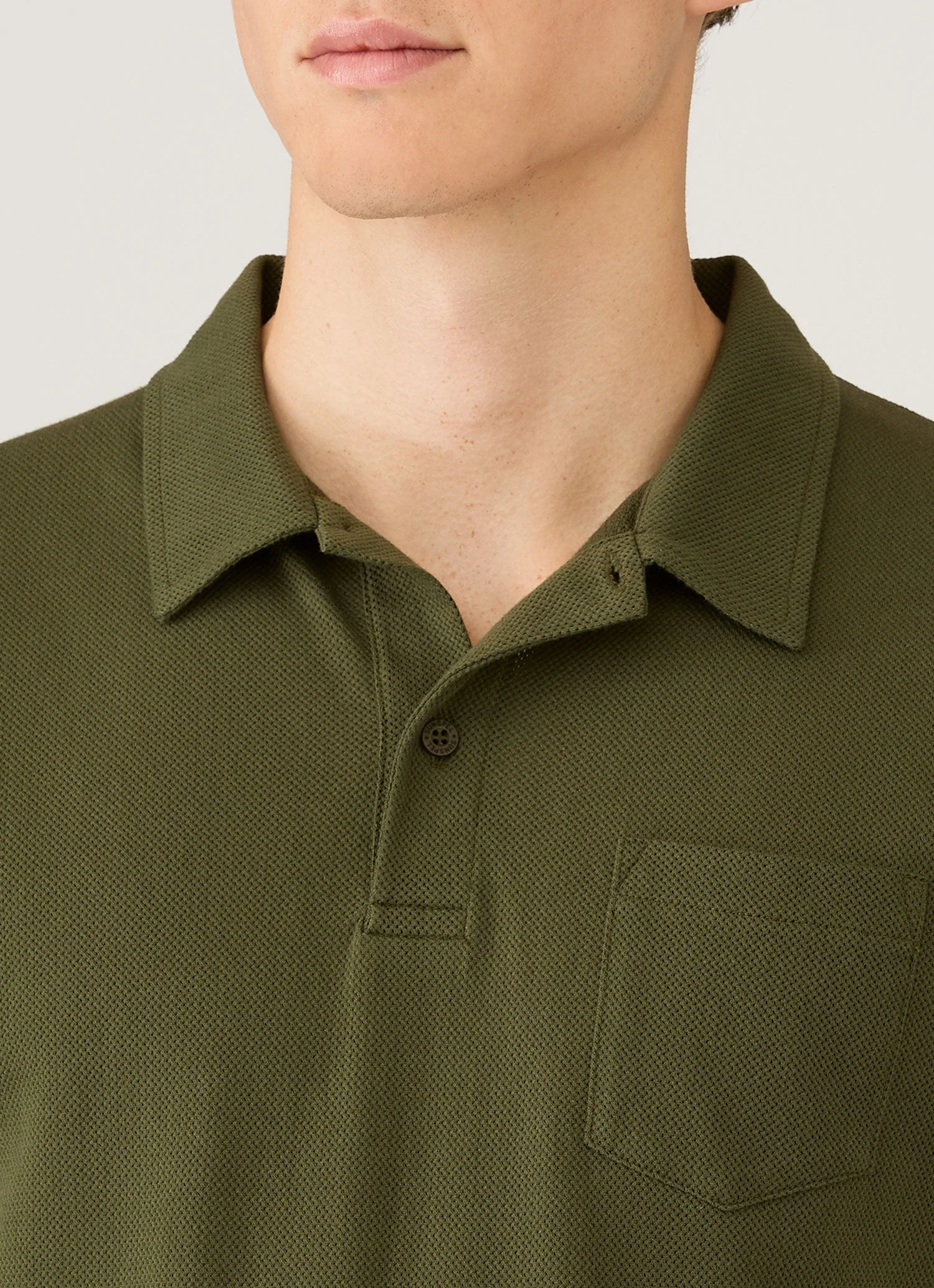 Men's Riviera Polo Shirt in Deep Olive - Image 6