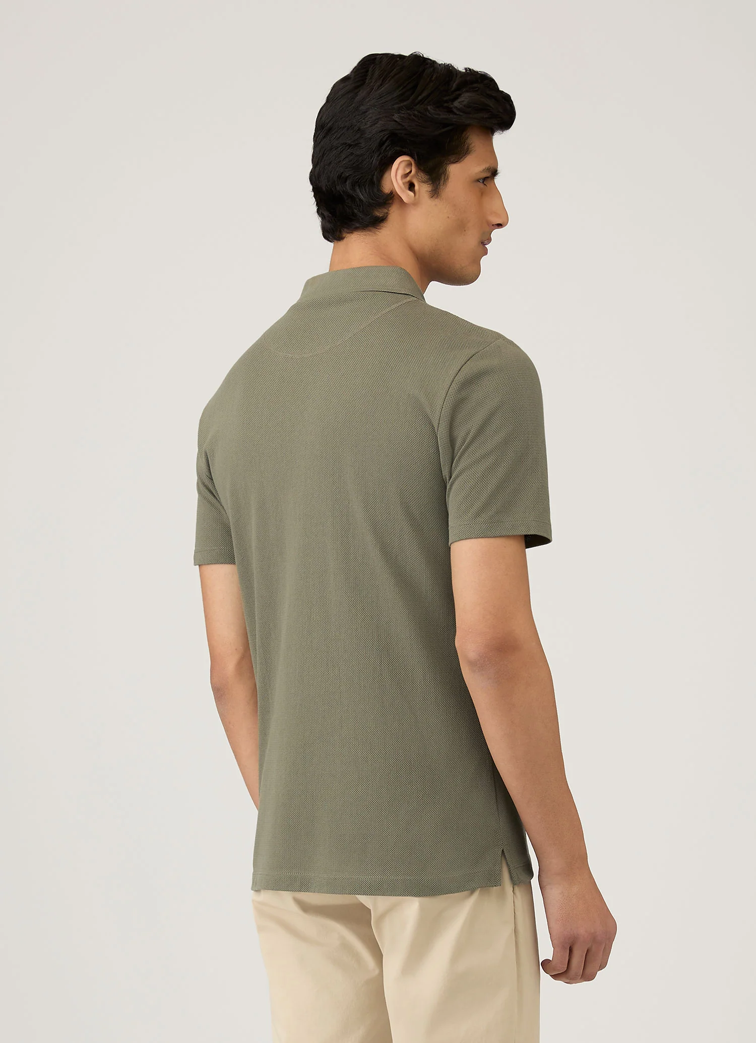 Men's Riviera Polo Shirt in Khaki - Image 5