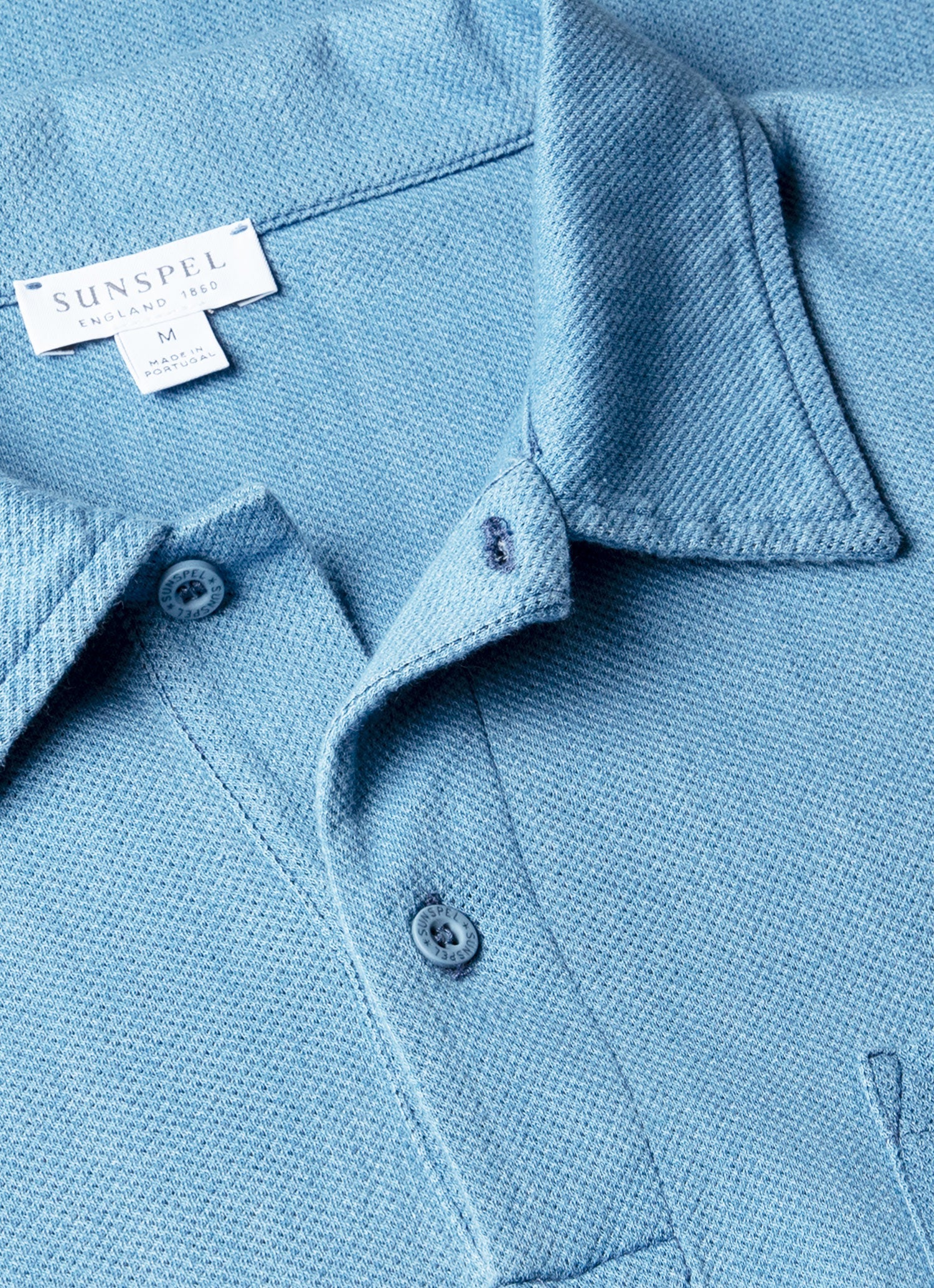 Men's Riviera Polo Shirt in Mid Indigo Wash - Image 4