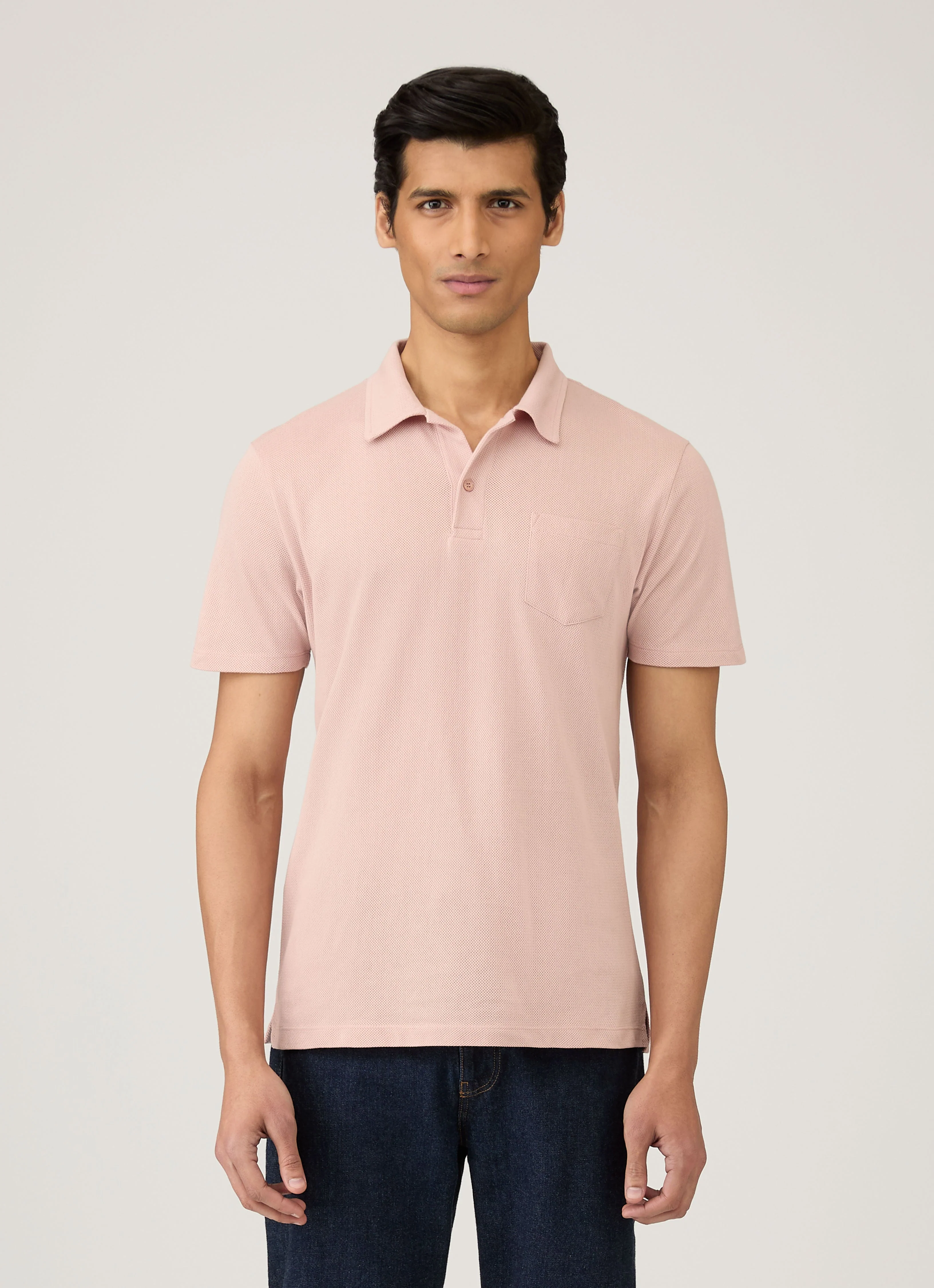 Men's Riviera Polo Shirt in Pale Pink - Image 2