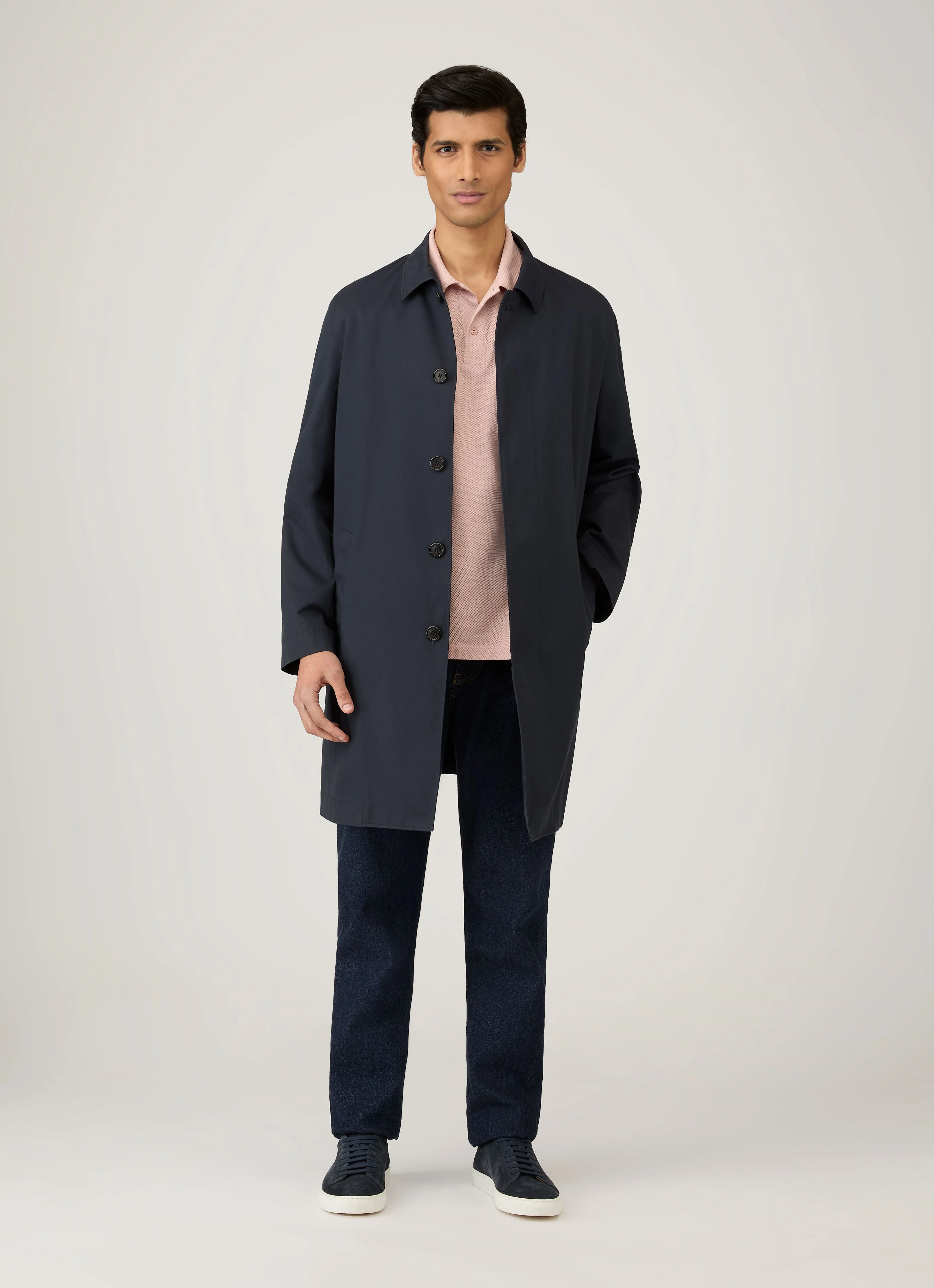 Men's Riviera Polo Shirt in Pale Pink - Image 3