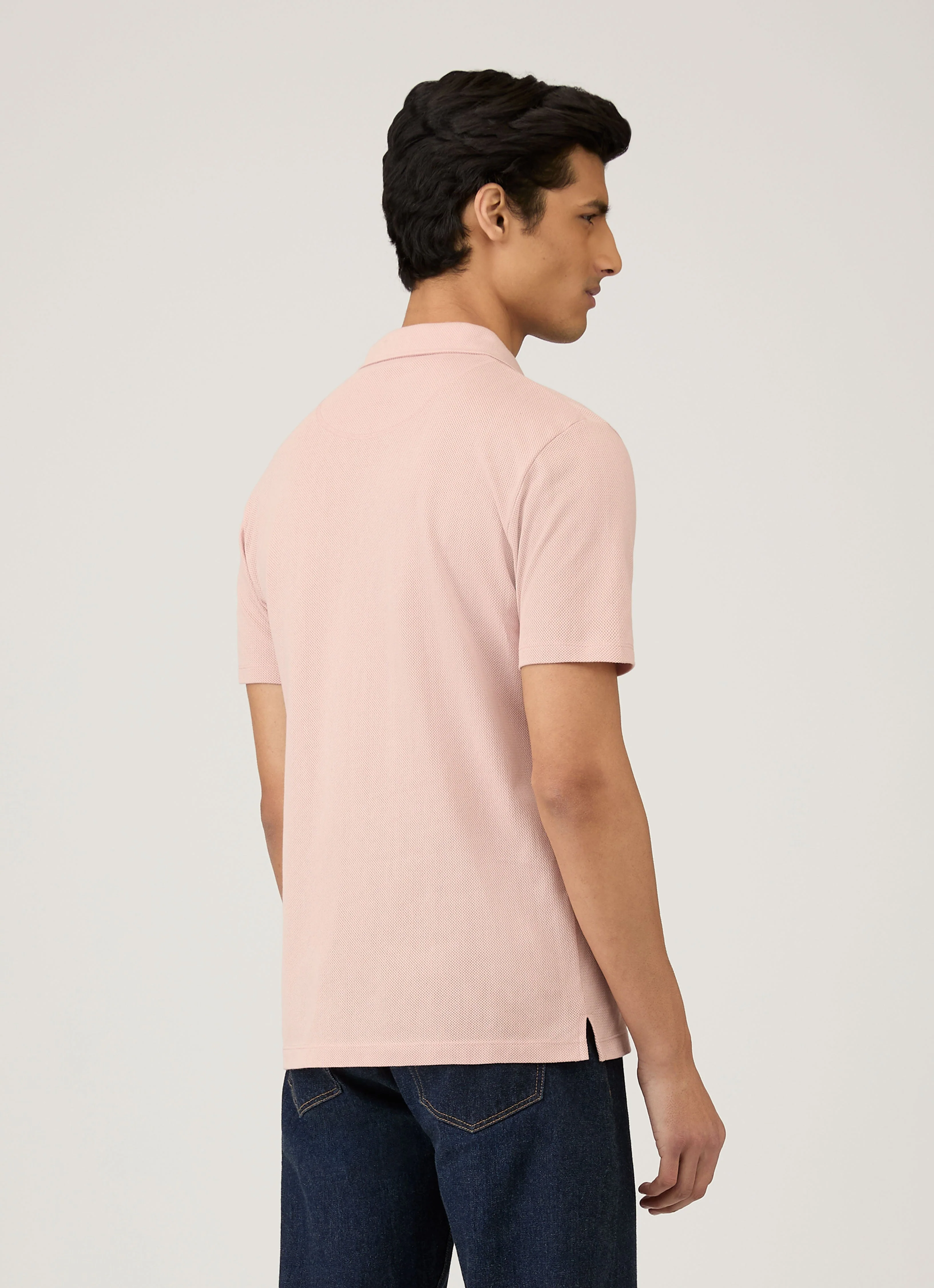 Men's Riviera Polo Shirt in Pale Pink - Image 5