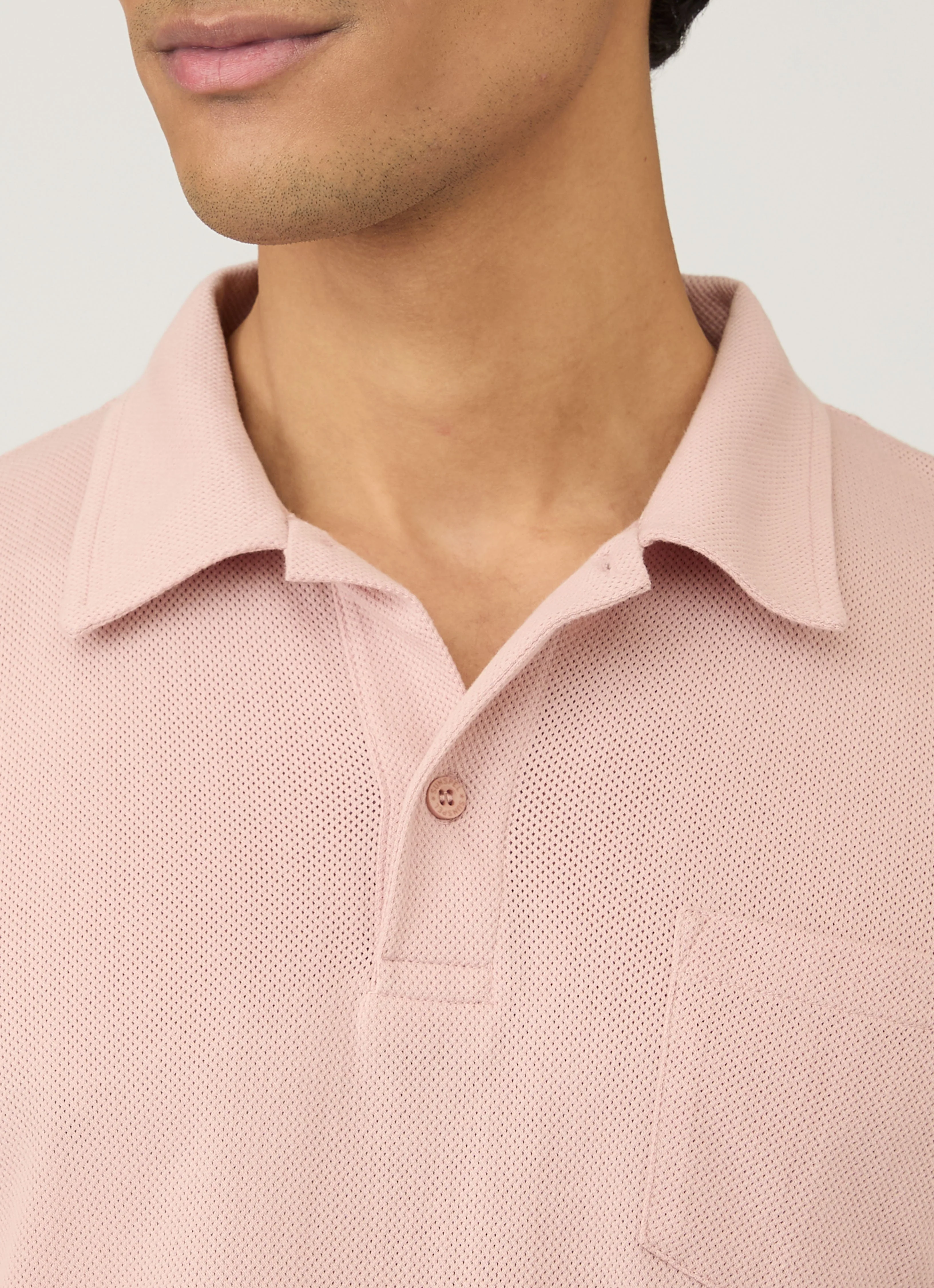 Men's Riviera Polo Shirt in Pale Pink - Image 6