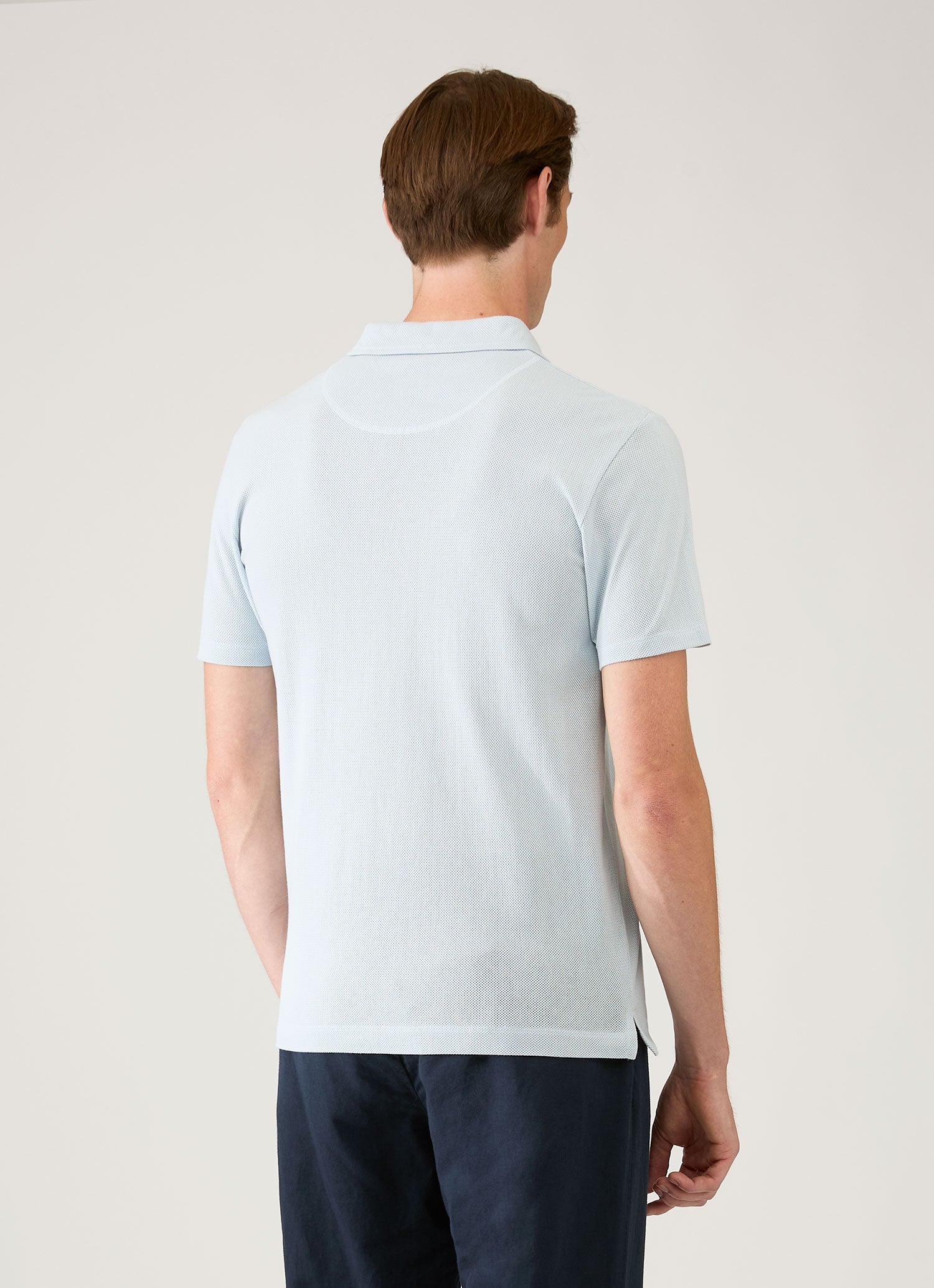 Men's Riviera Polo Shirt in Pastel Blue - Image 5