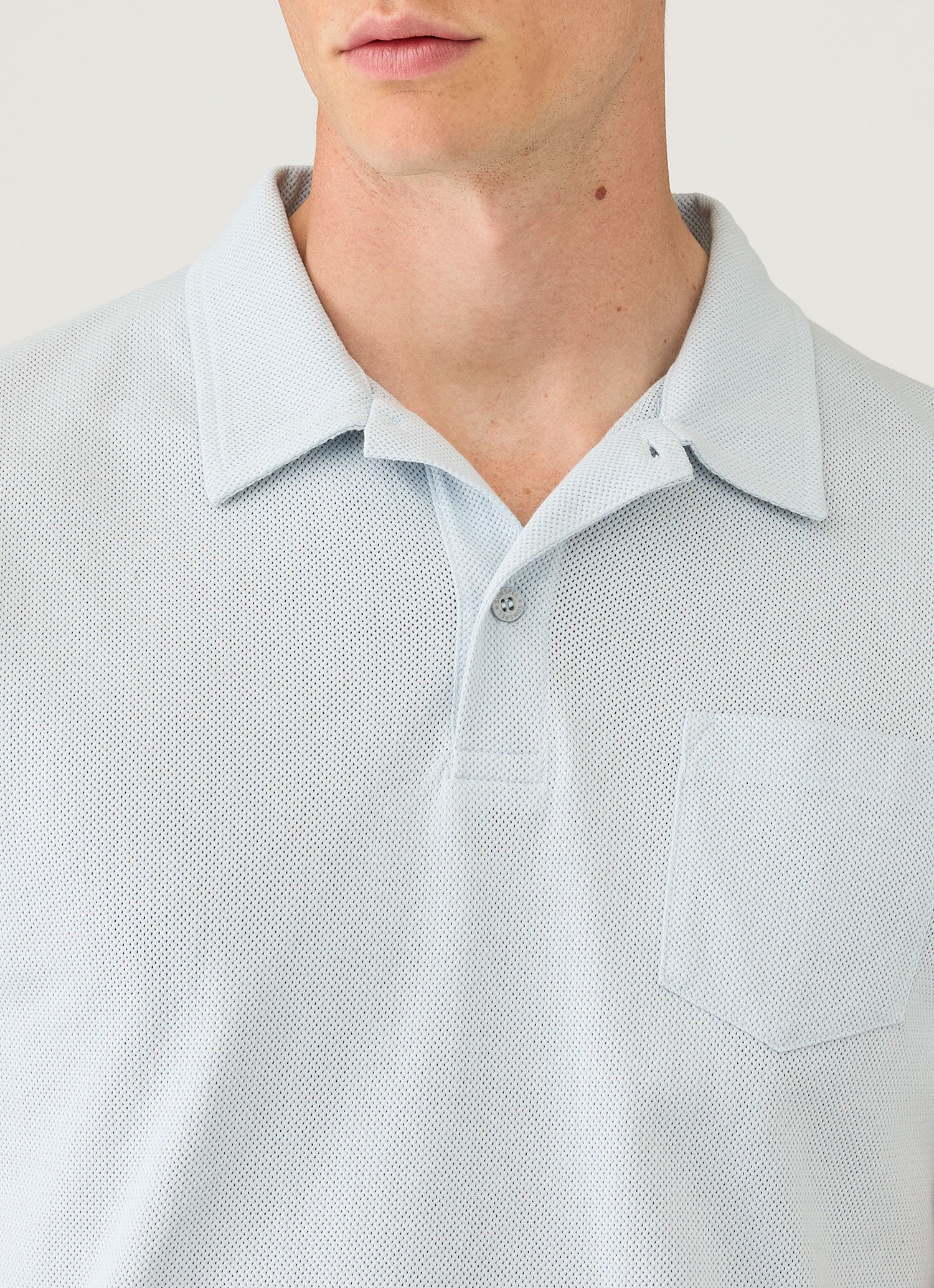 Men's Riviera Polo Shirt in Pastel Blue - Image 6