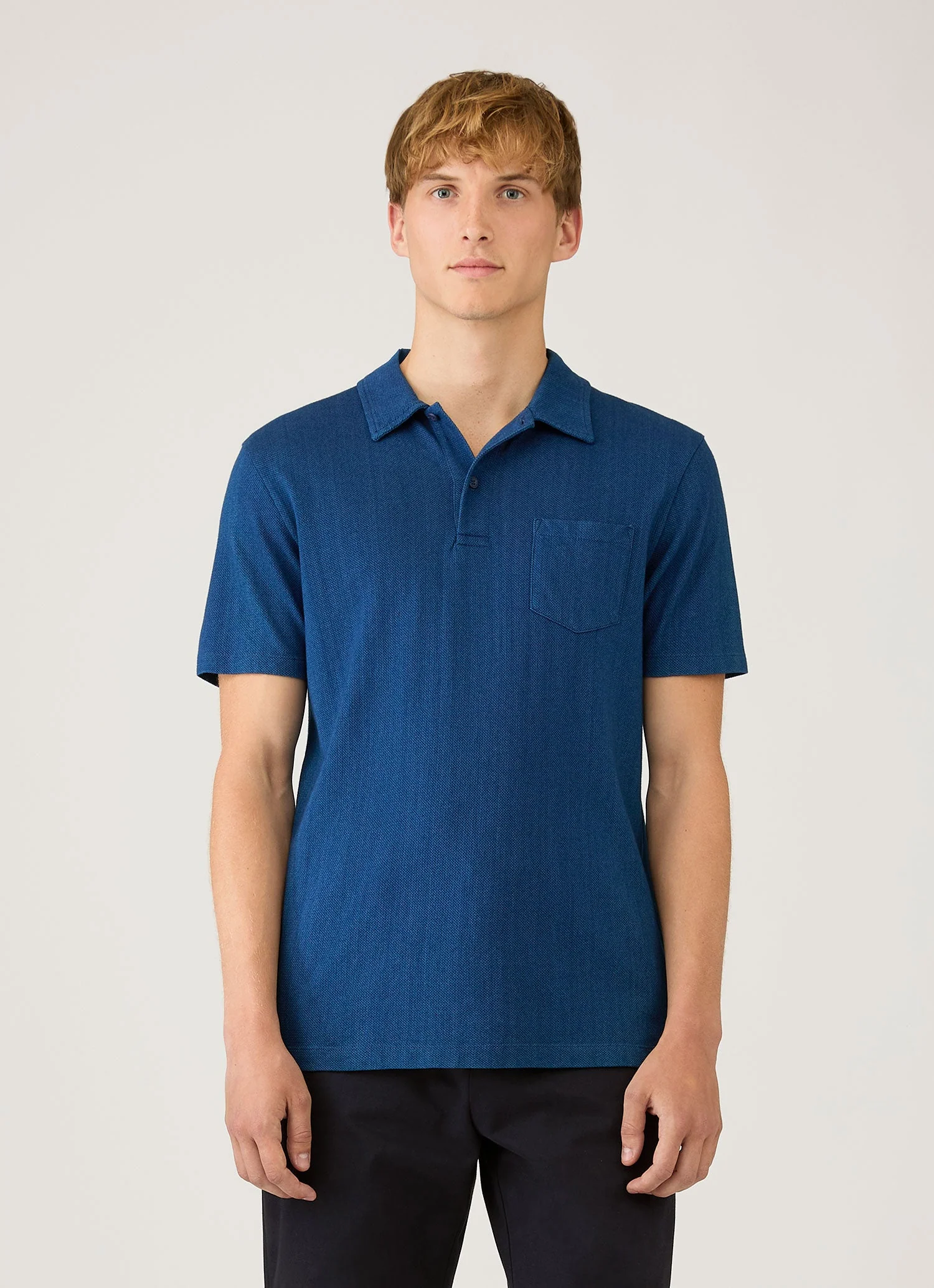 Men's Riviera Polo Shirt in Real Indigo - Image 2