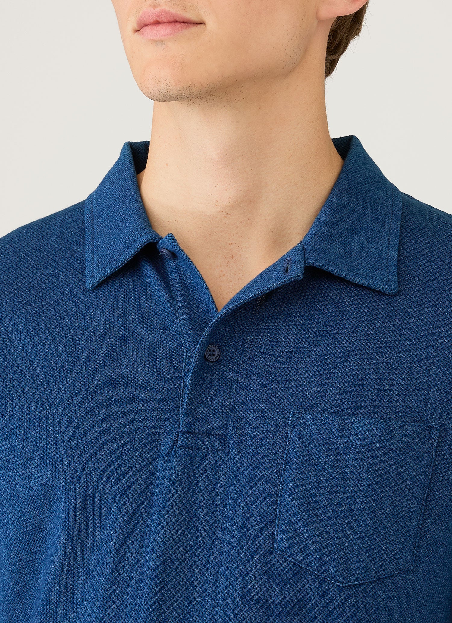 Men's Riviera Polo Shirt in Real Indigo - Image 6
