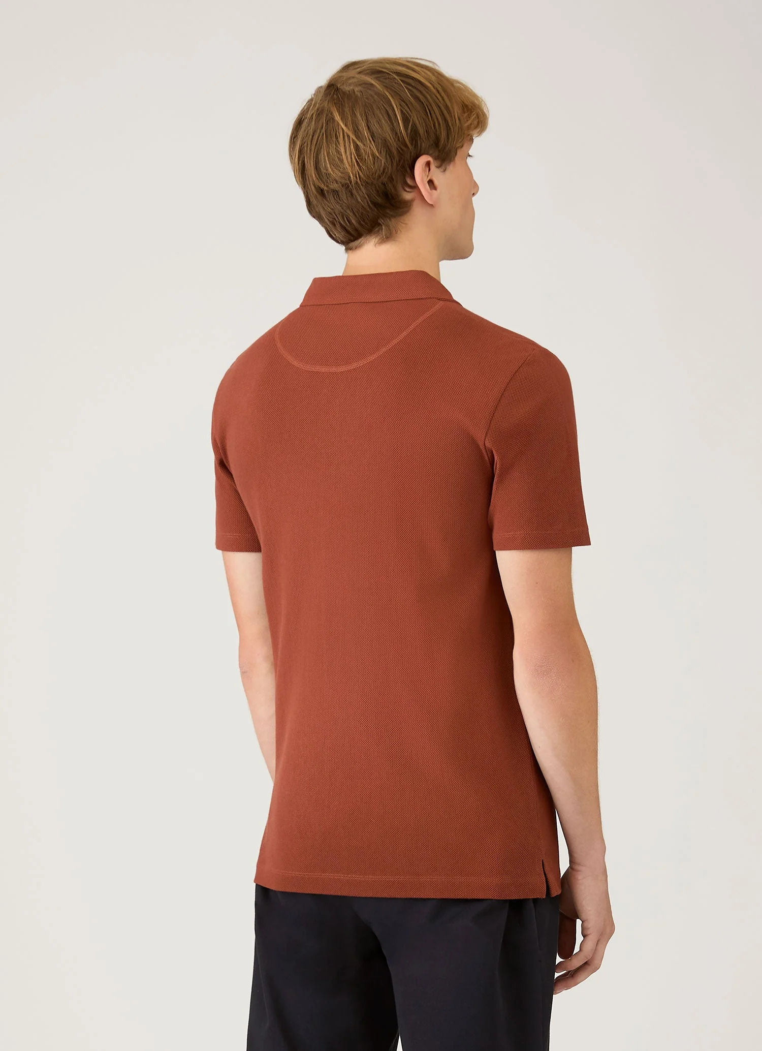 Men's Riviera Polo Shirt in Rust - Image 5