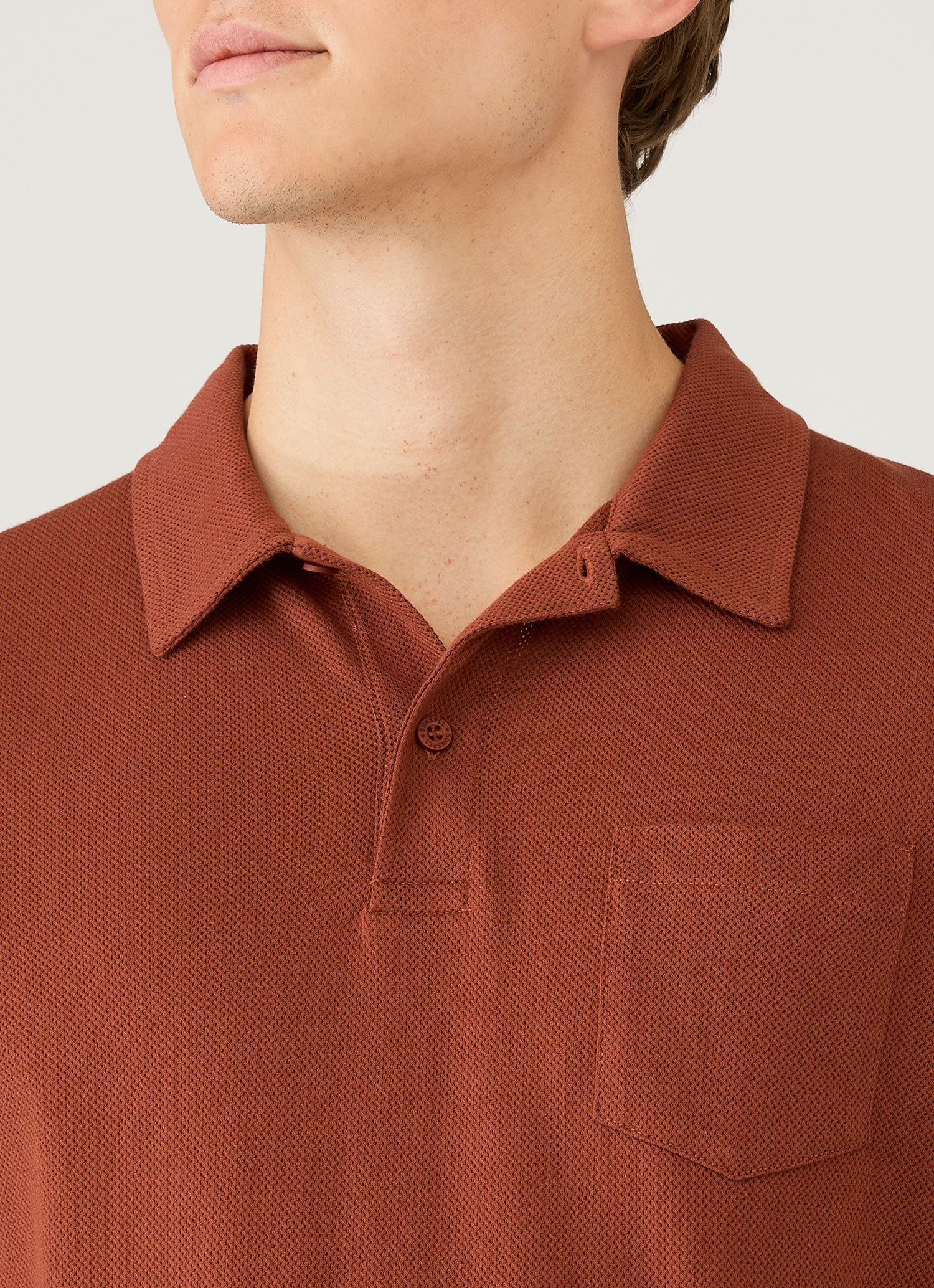 Men's Riviera Polo Shirt in Rust - Image 6