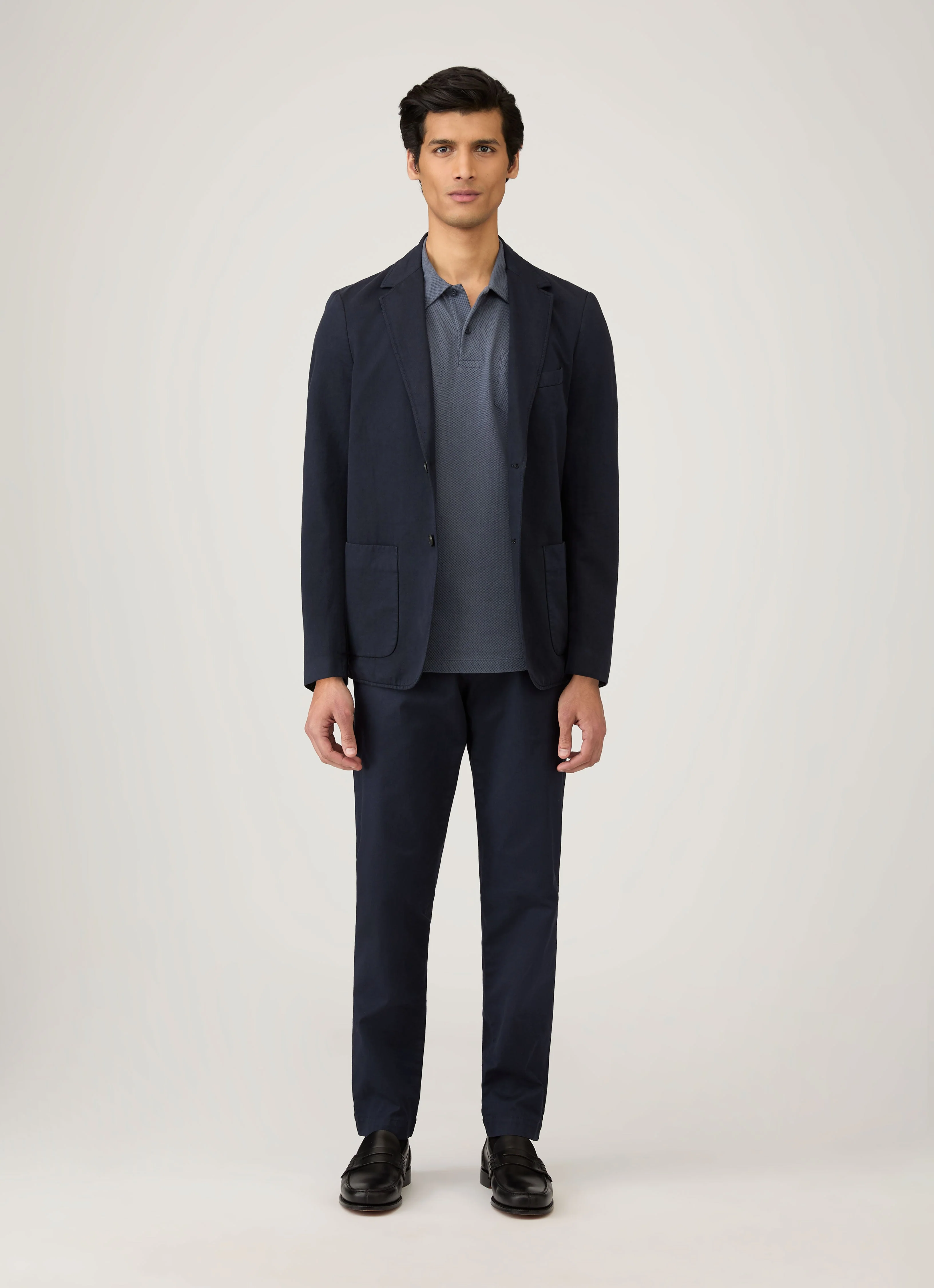Men's Riviera Polo Shirt in Slate Blue - Image 3