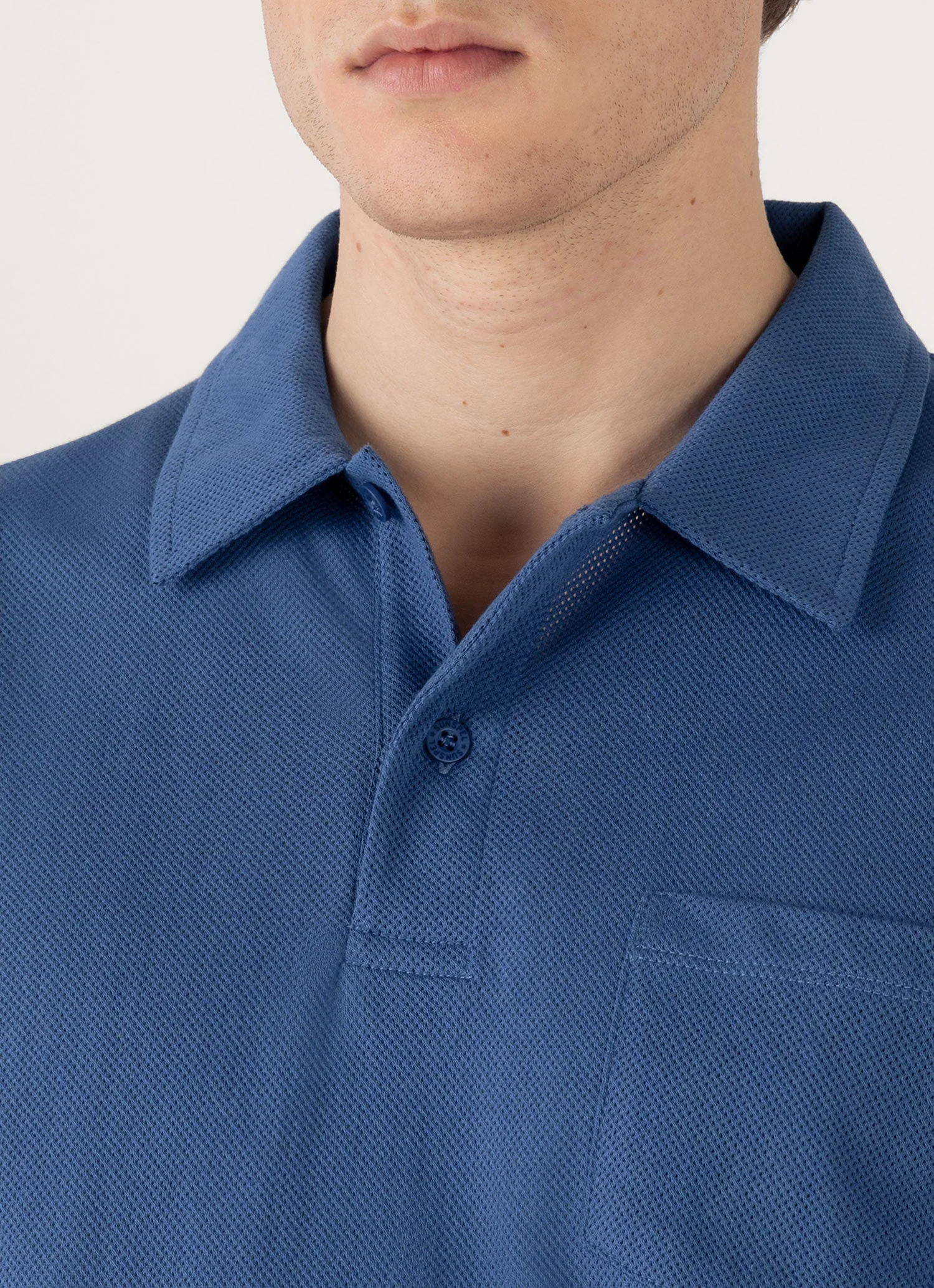 Men's Riviera Polo Shirt in Soft Denim - Image 6