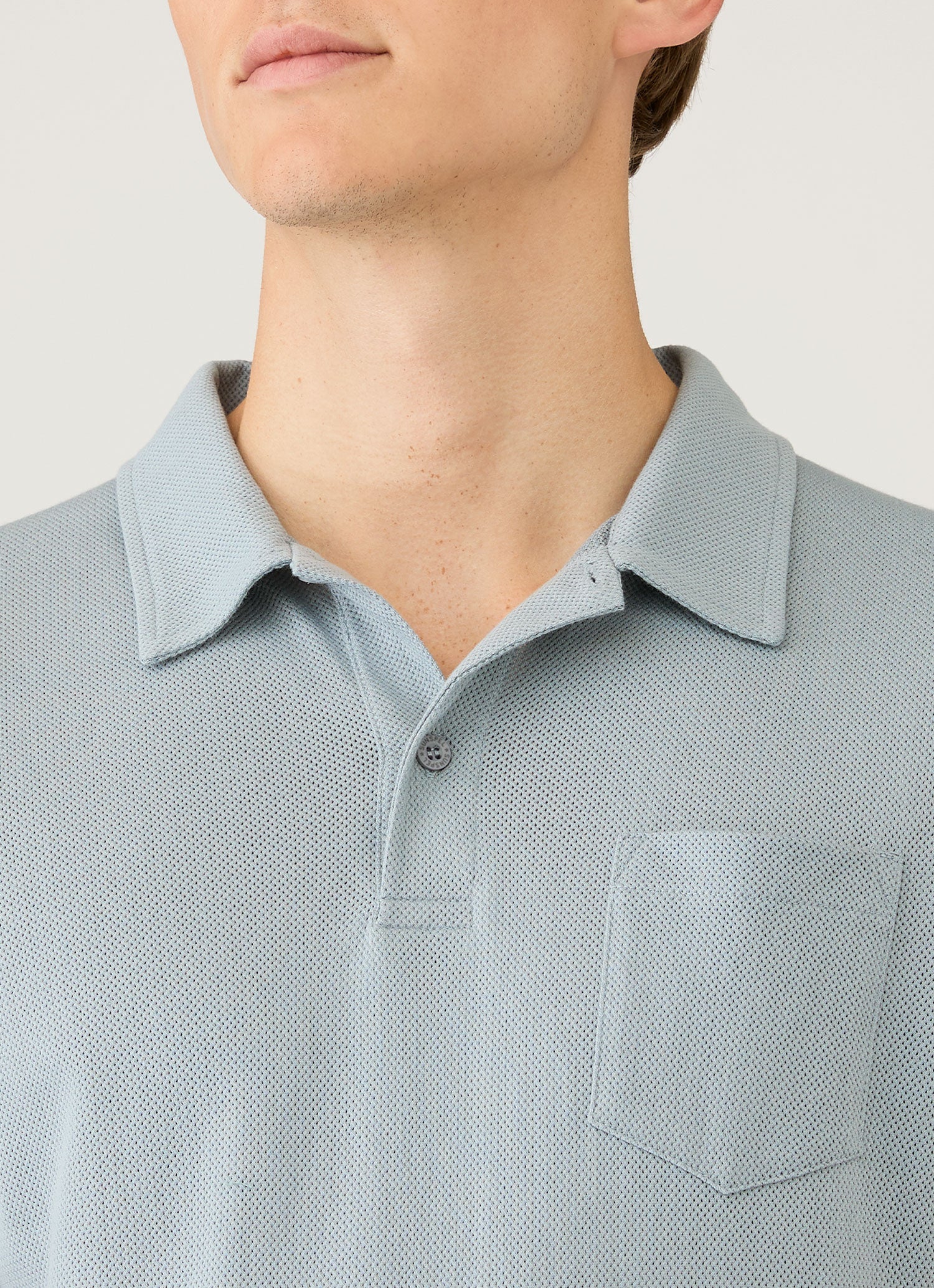 Men's Riviera Polo Shirt in Stone Blue - Image 6