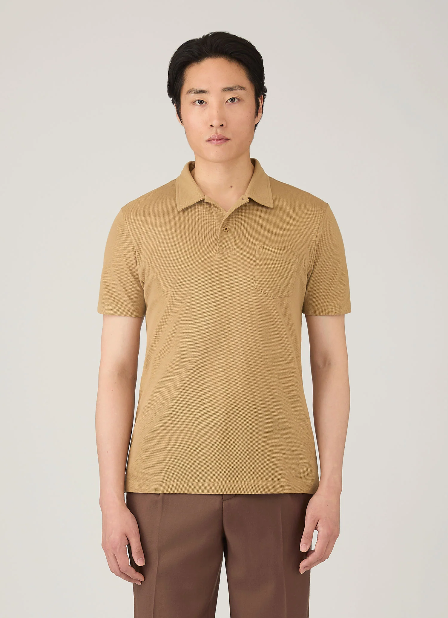 Men's Riviera Polo Shirt in Tan - Image 2