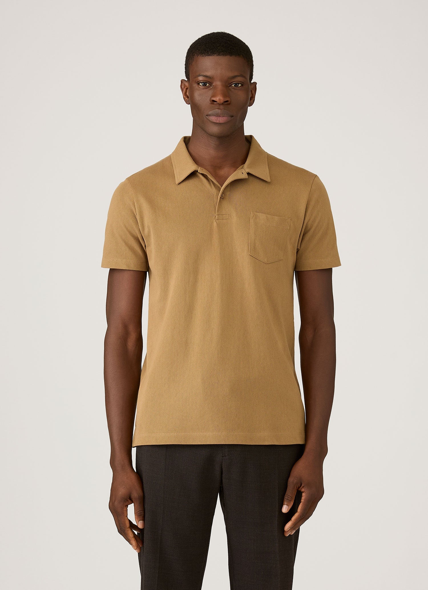 Men's Riviera Polo Shirt in Walnut - Image 2
