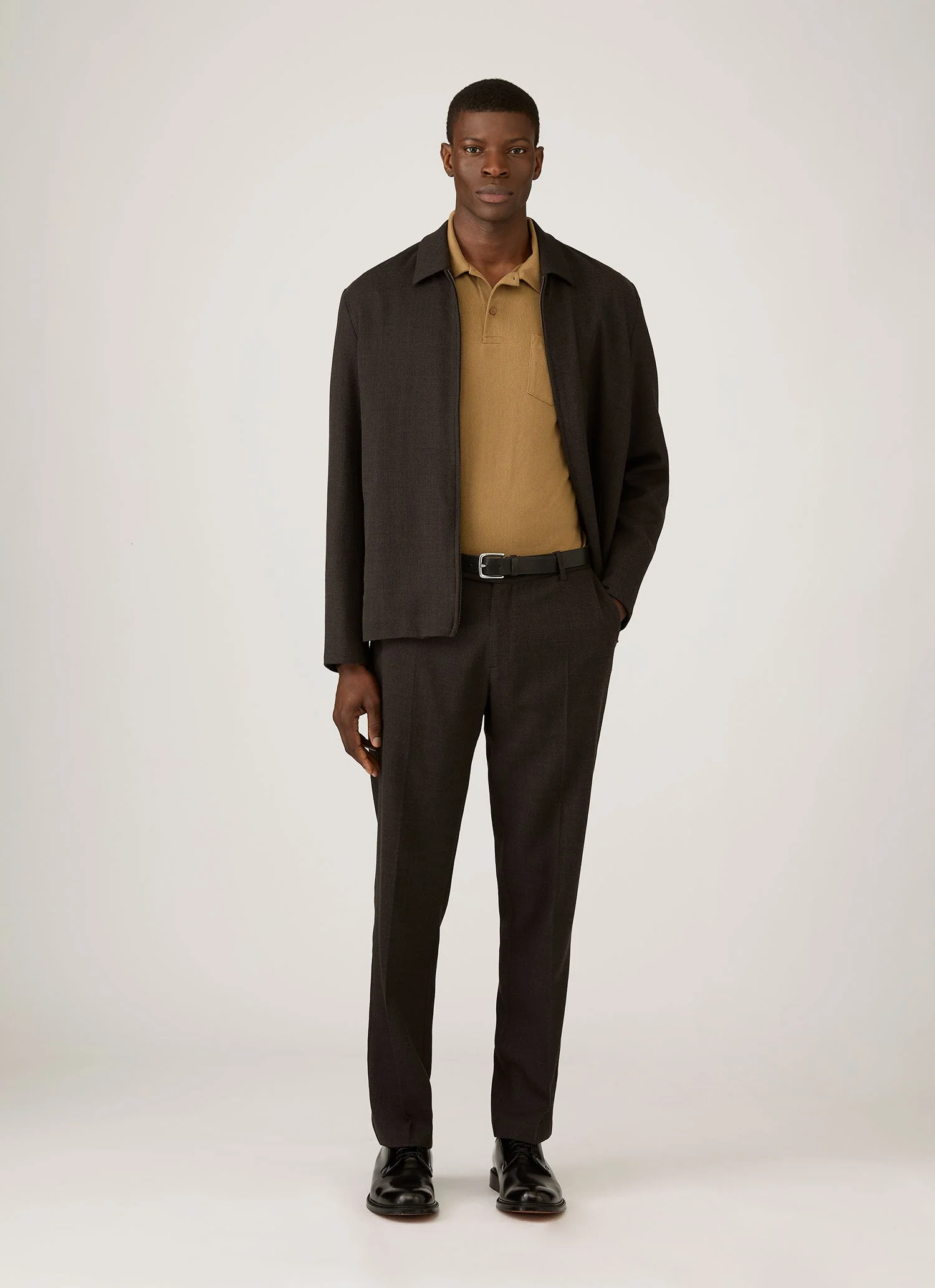 Men's Riviera Polo Shirt in Walnut - Image 3