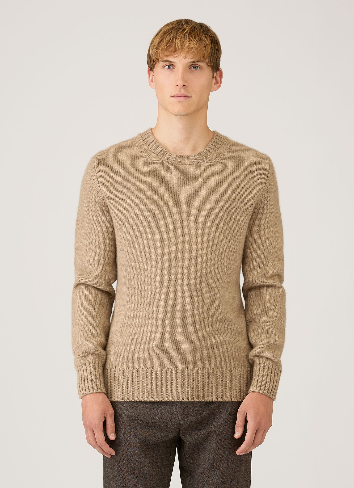 Men's Roxburgh Cashmere Jumper in Natural Brown - Image 2