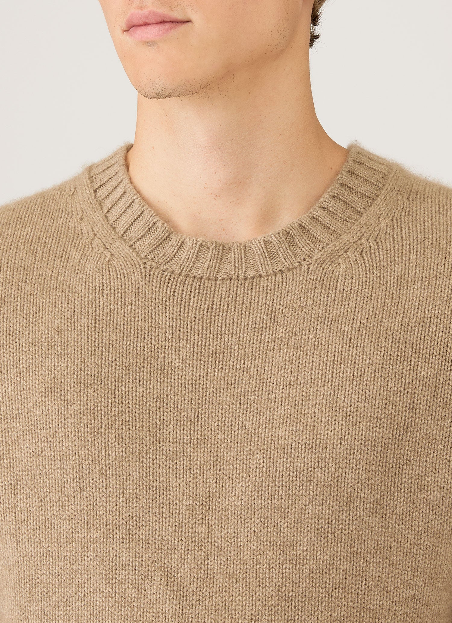 Men's Roxburgh Cashmere Jumper in Natural Brown - Image 6