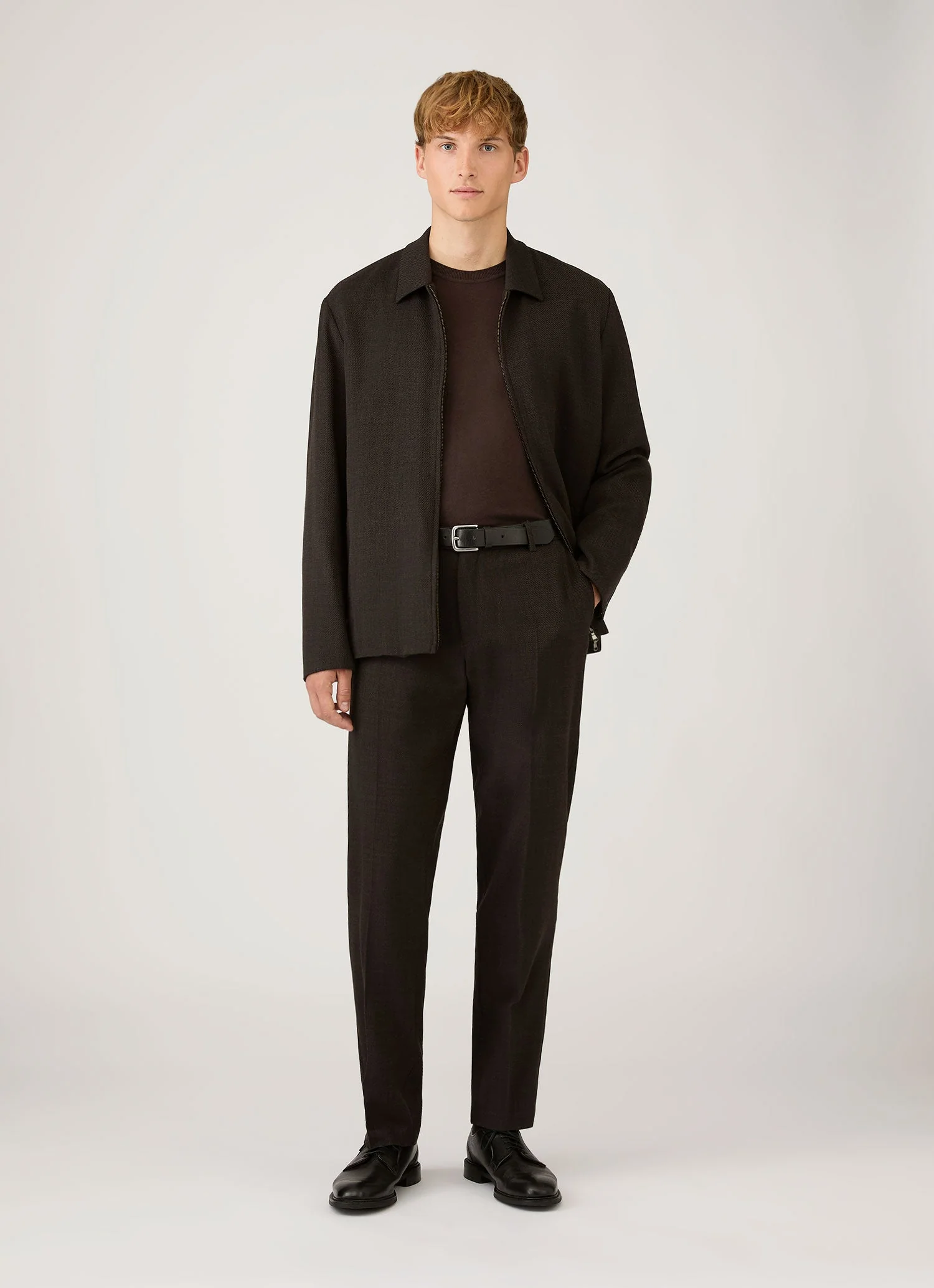 Men's Sea Island Cashmere Crew Neck Jumper in Dark Chocolate - Image 3