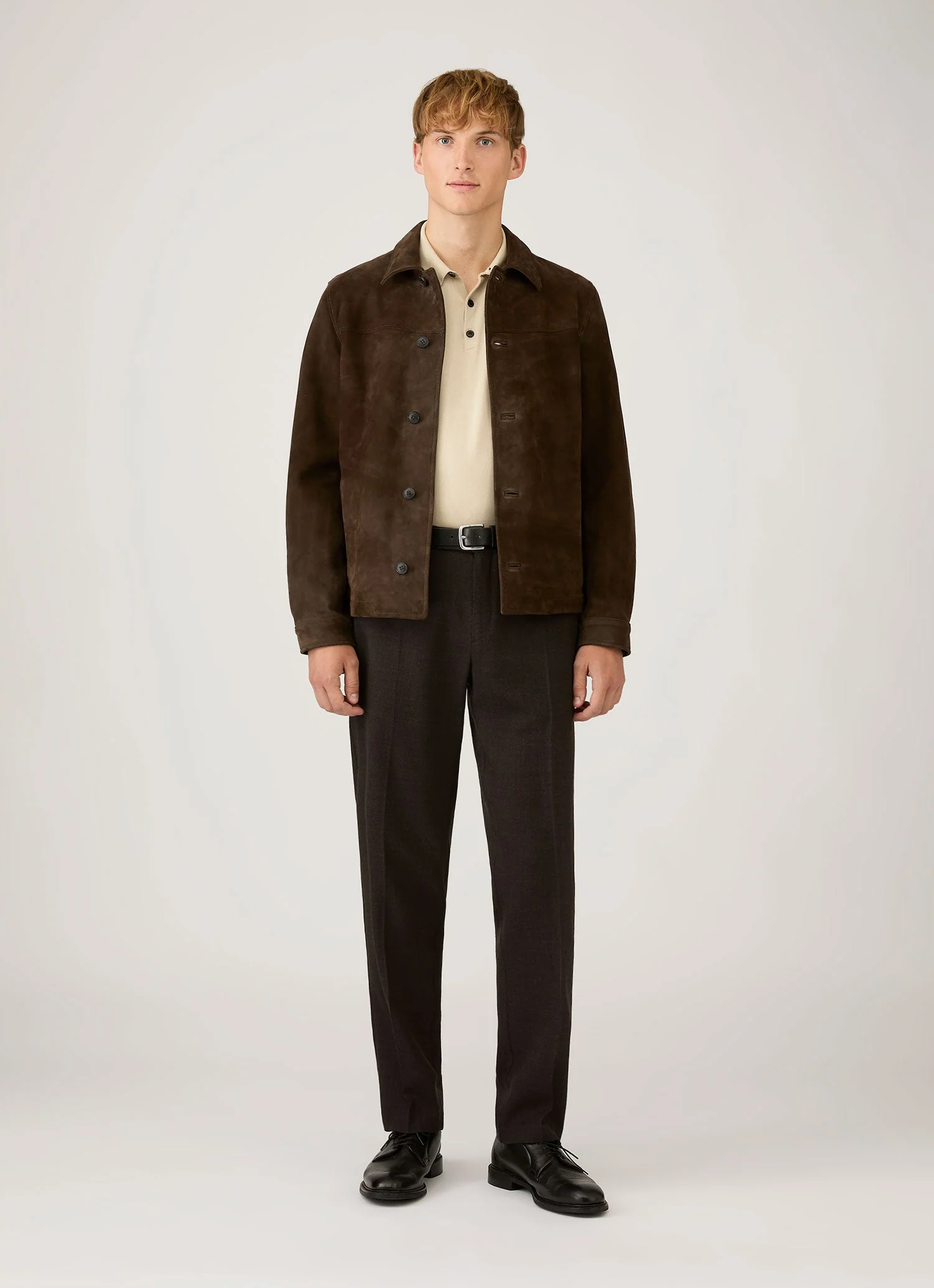 Men's Sea Island Cotton Knit Polo Shirt in Hazelwood - Image 3