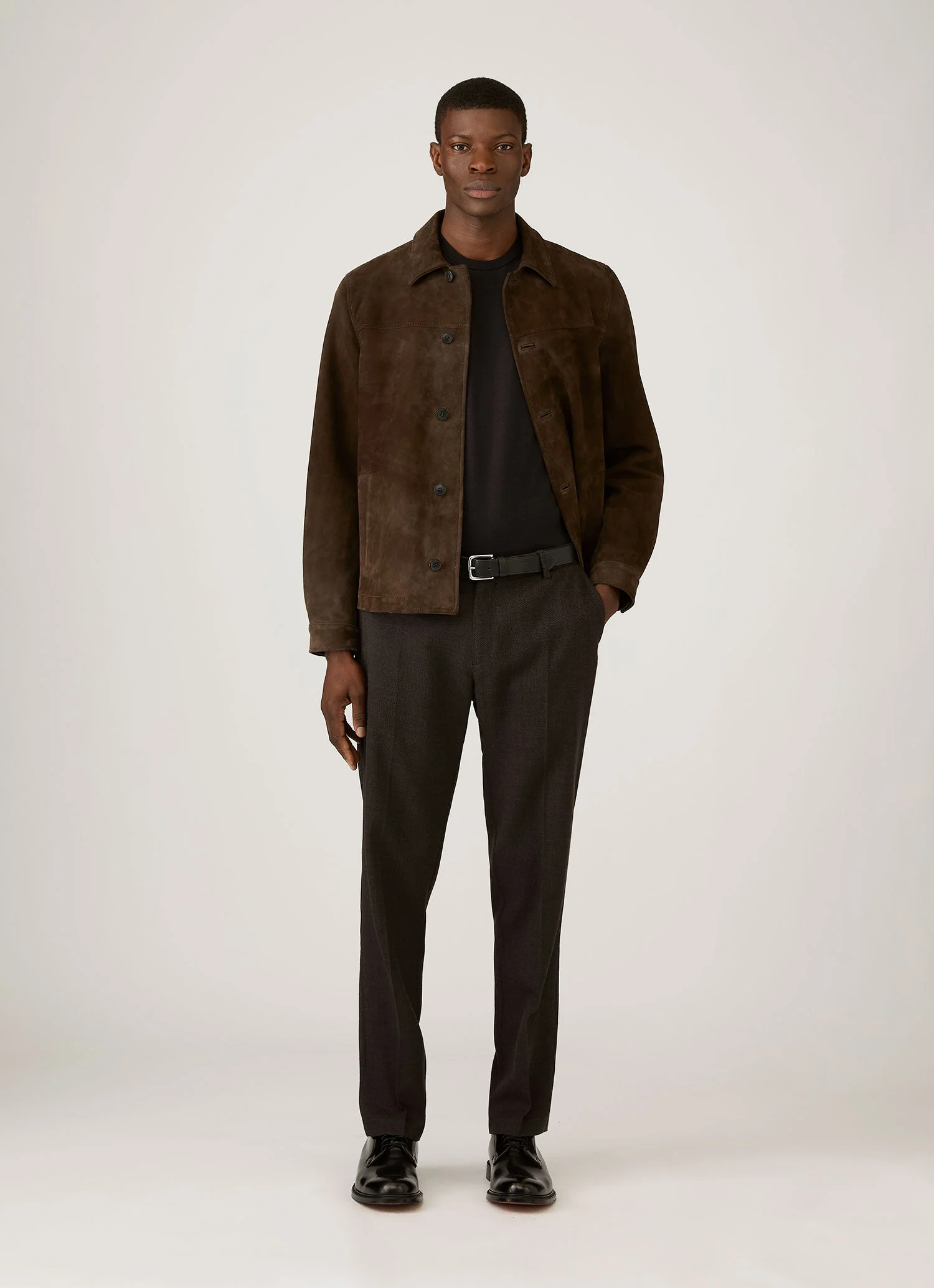 Men's Sea Island Cotton Knit T-shirt in Black - Image 3