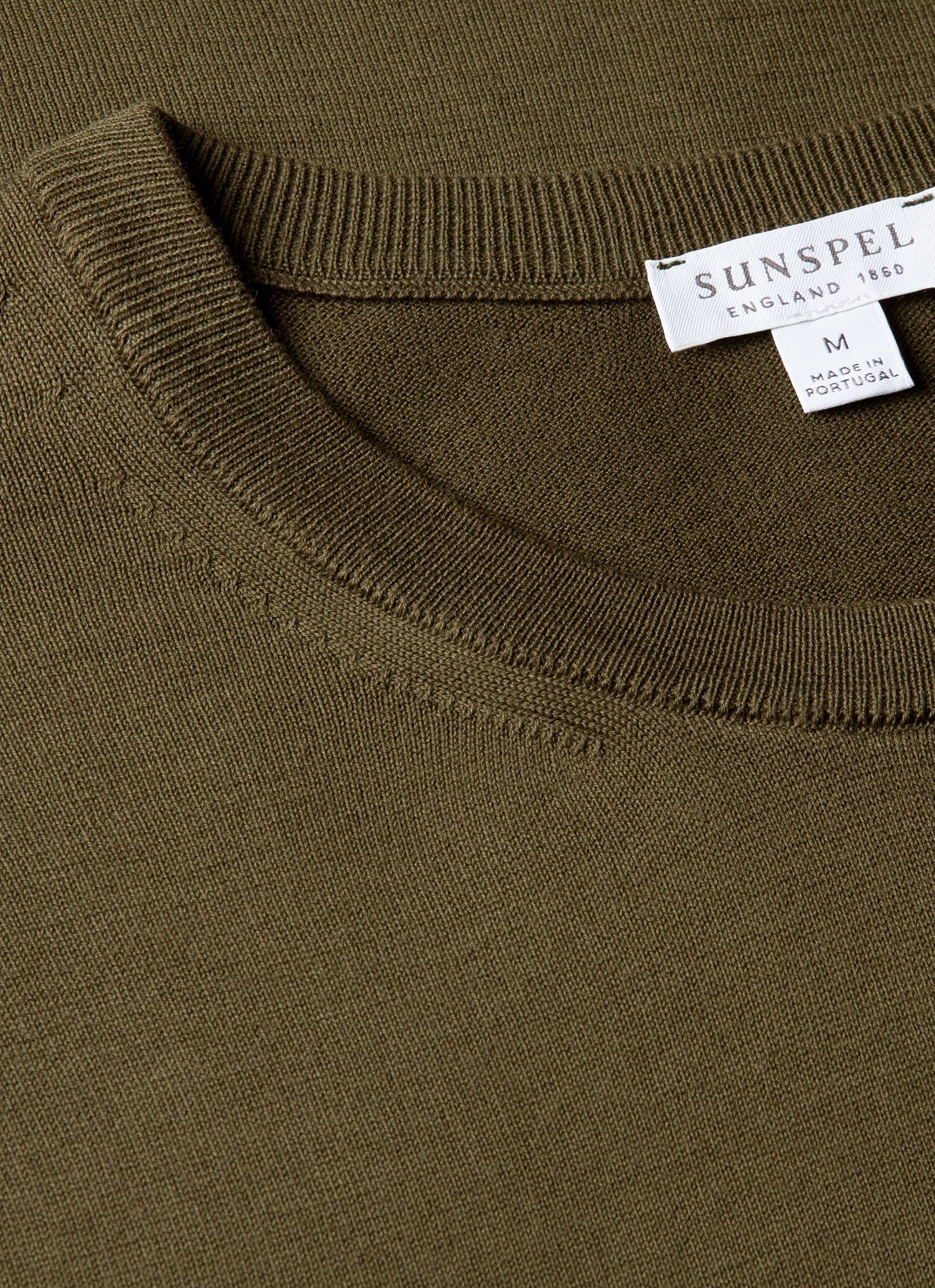 Men's Sea Island Cotton Knit T-shirt in Deep Olive - Image 4