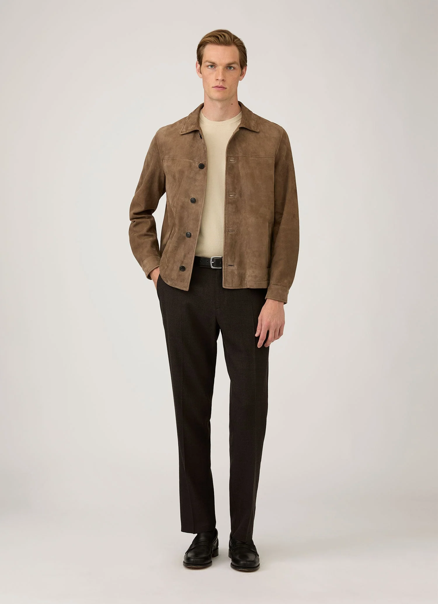 Men's Sea Island Cotton Knit T-shirt in Hazelwood - Image 3