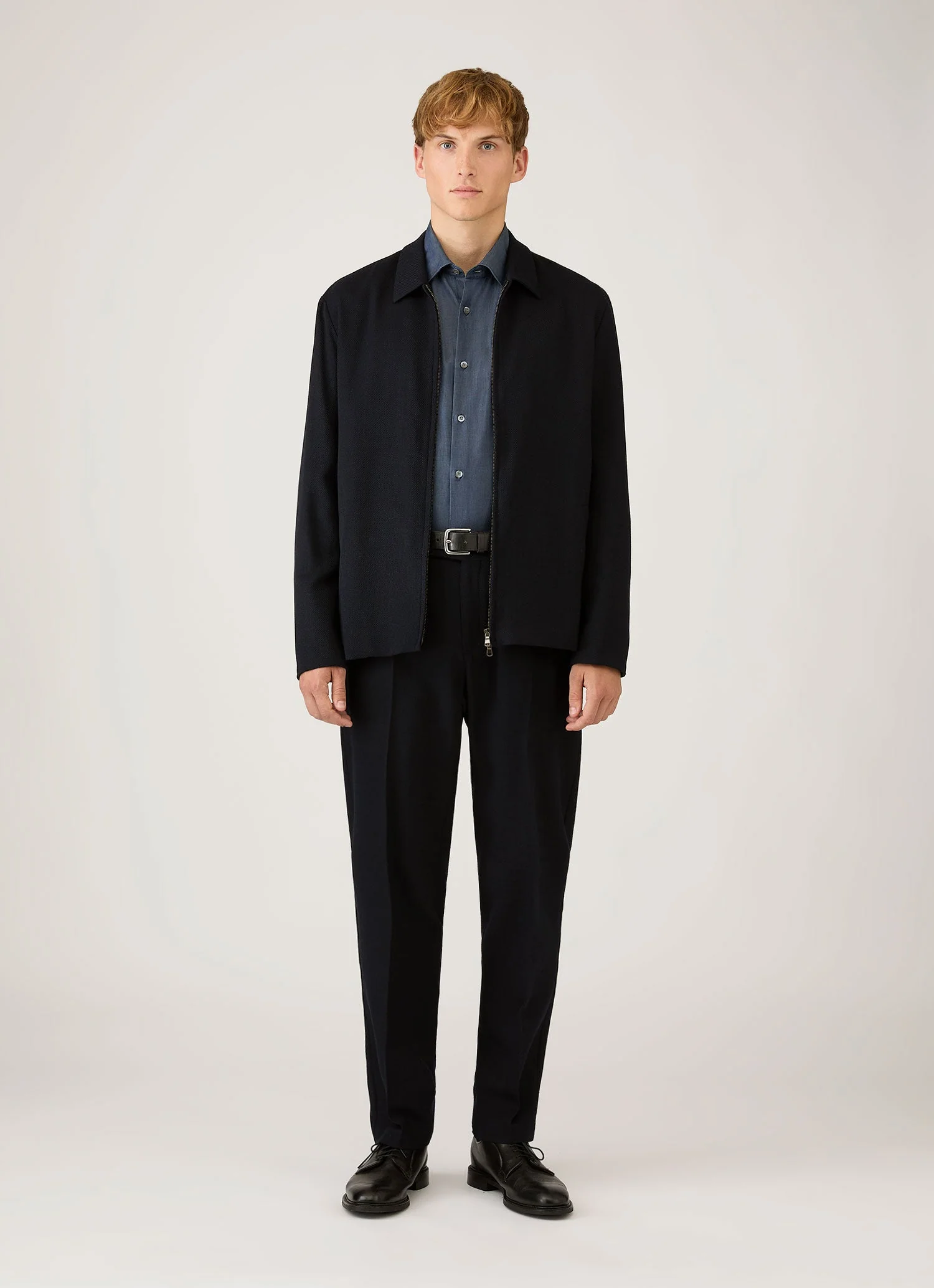 Men's Sea Island Cotton Shirt in Indigo - Image 3