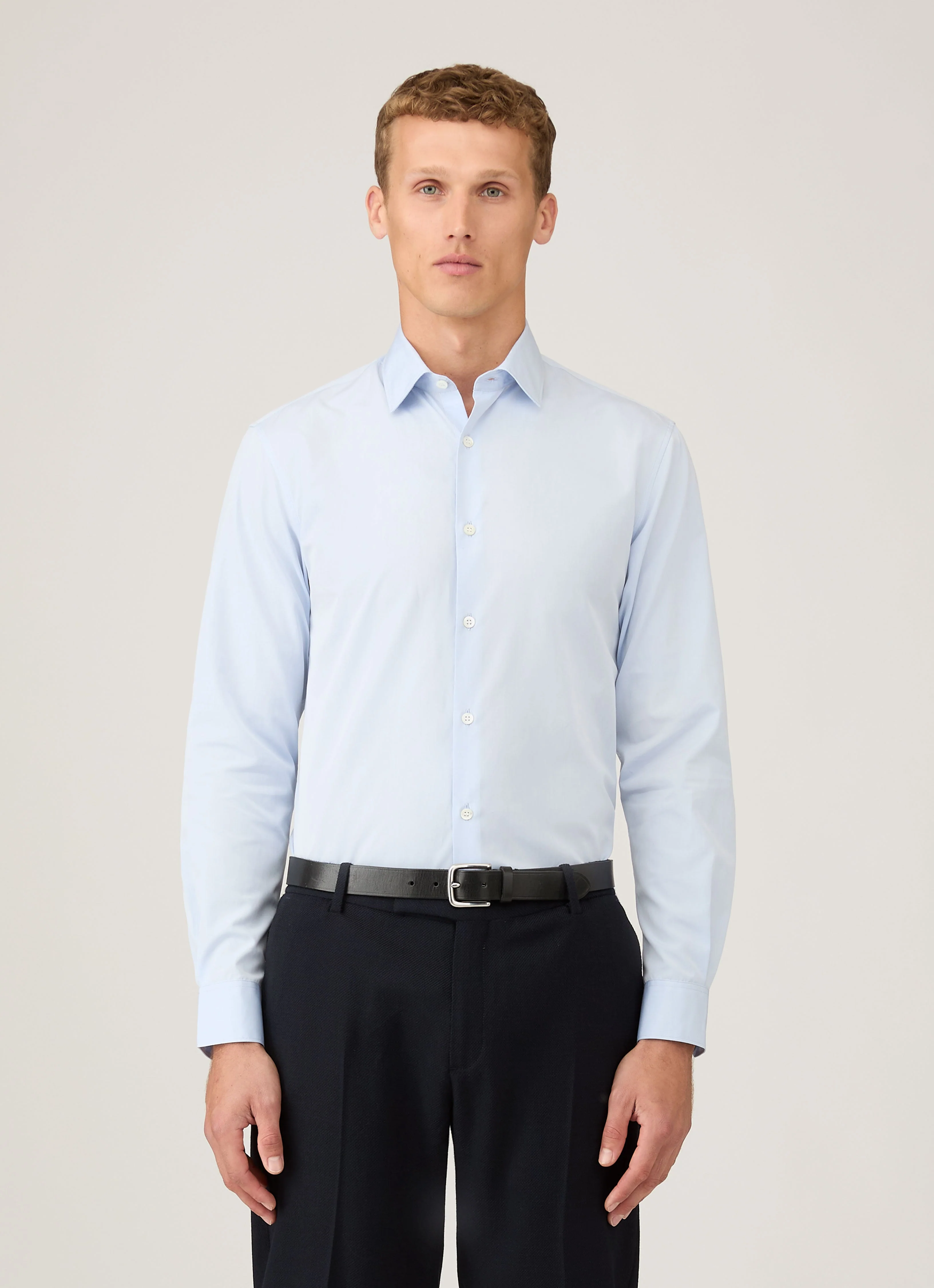 Men's Sea Island Cotton Shirt in Light Blue - Image 2