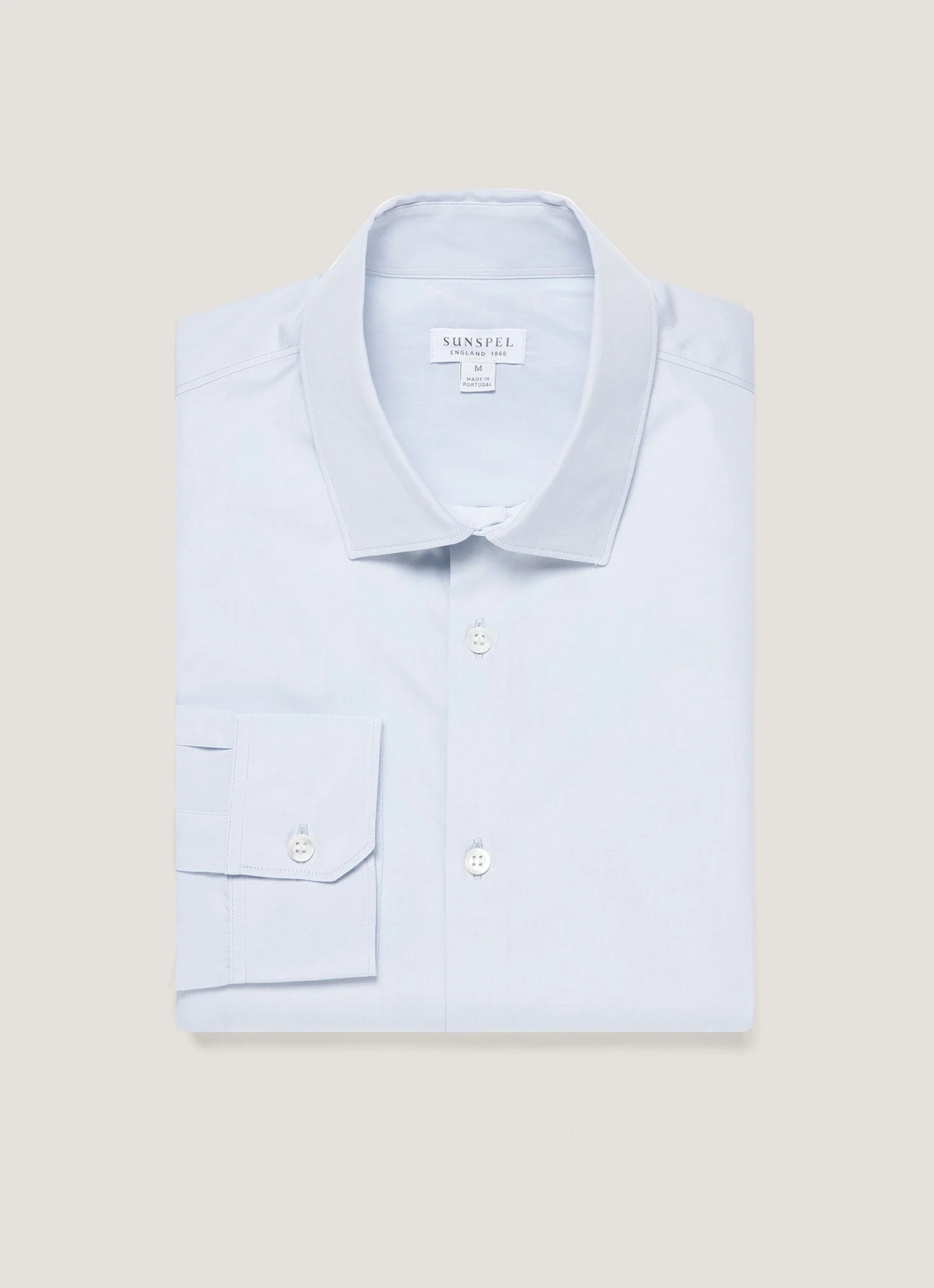 Men's Sea Island Cotton Shirt in Light Blue - Image 4