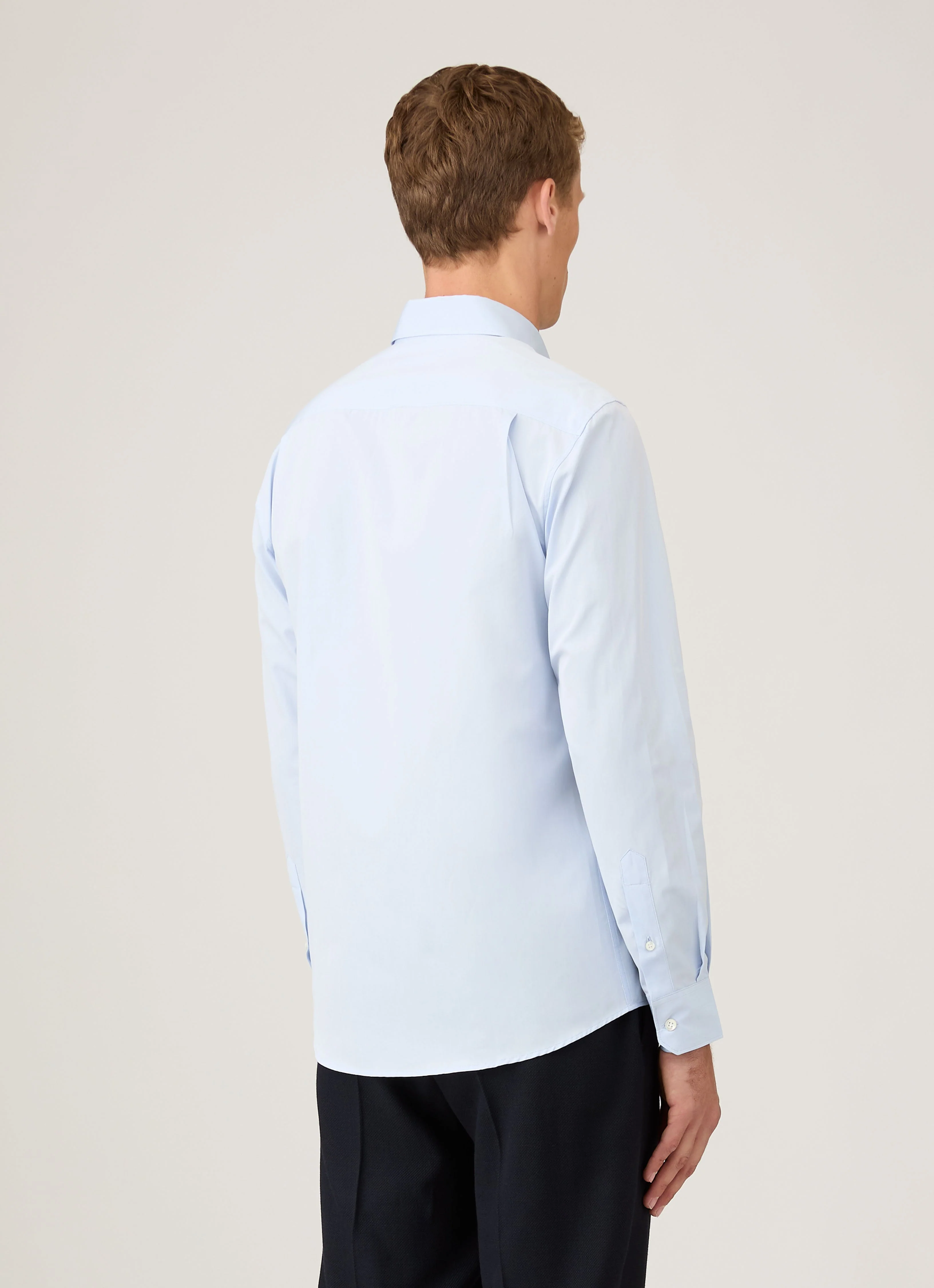 Men's Sea Island Cotton Shirt in Light Blue - Image 5
